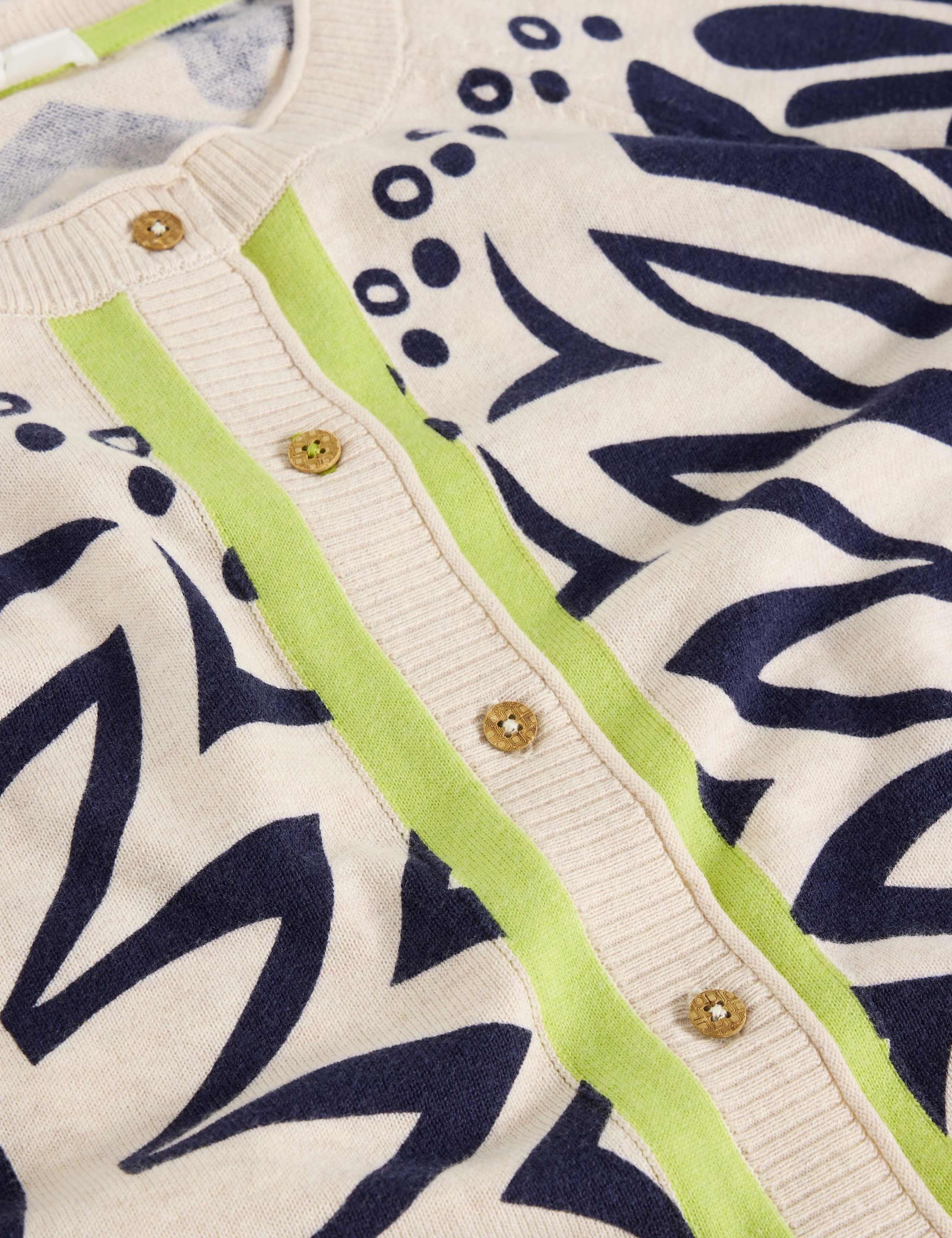 Pure Cotton Printed Button Front Cardigan 6 of 6