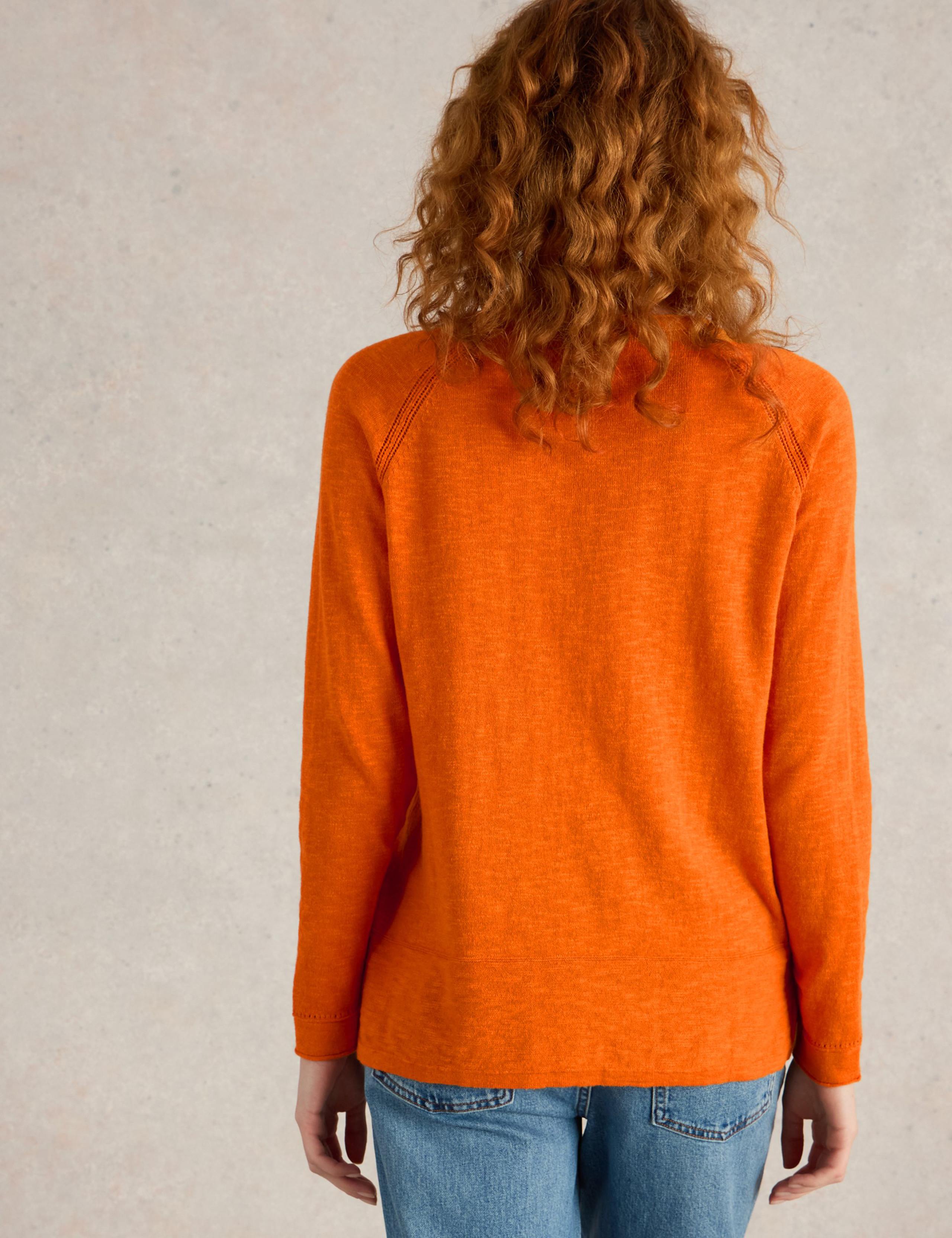Linen Blend V-Neck Jumper 4 of 5