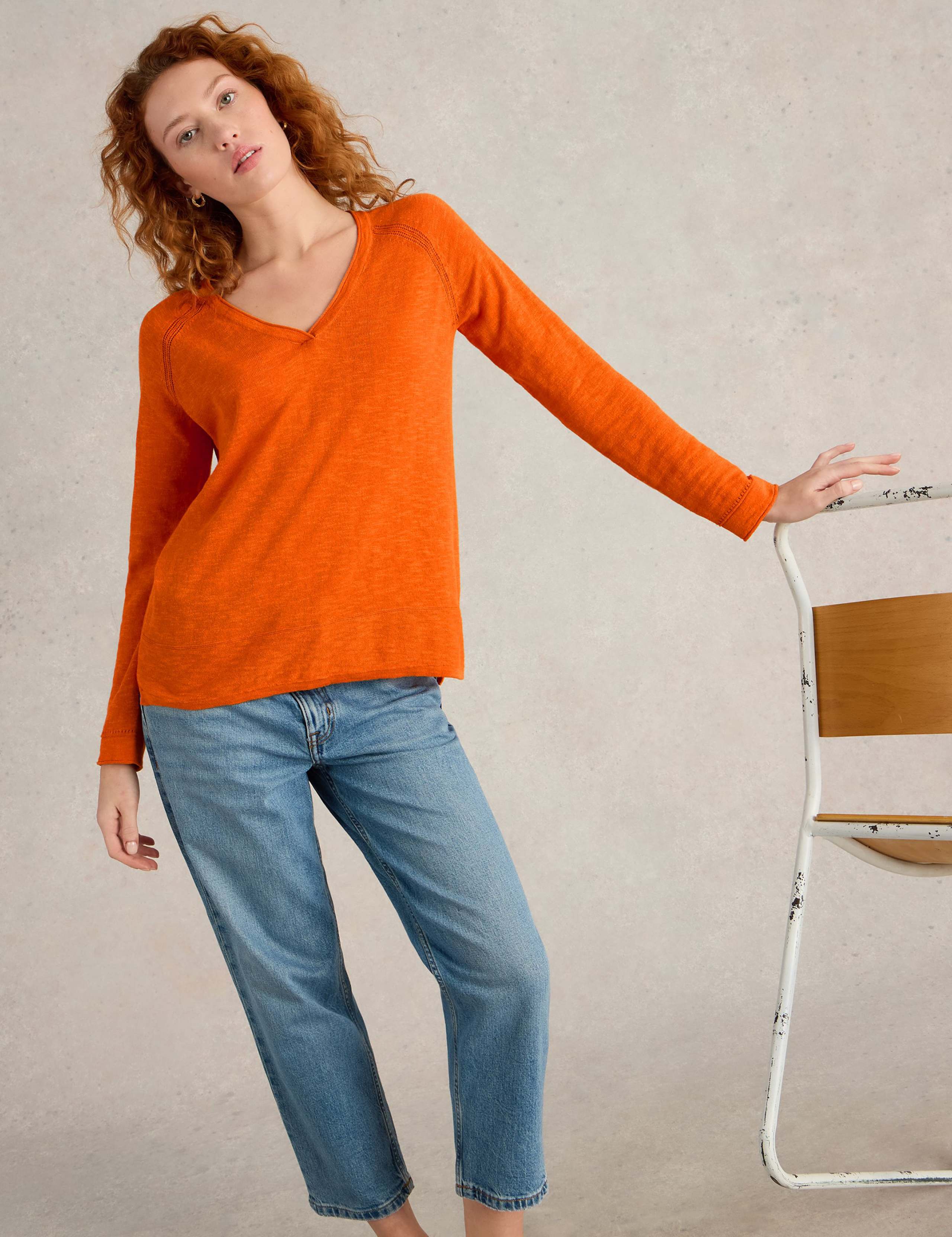 Linen Blend V-Neck Jumper 5 of 5