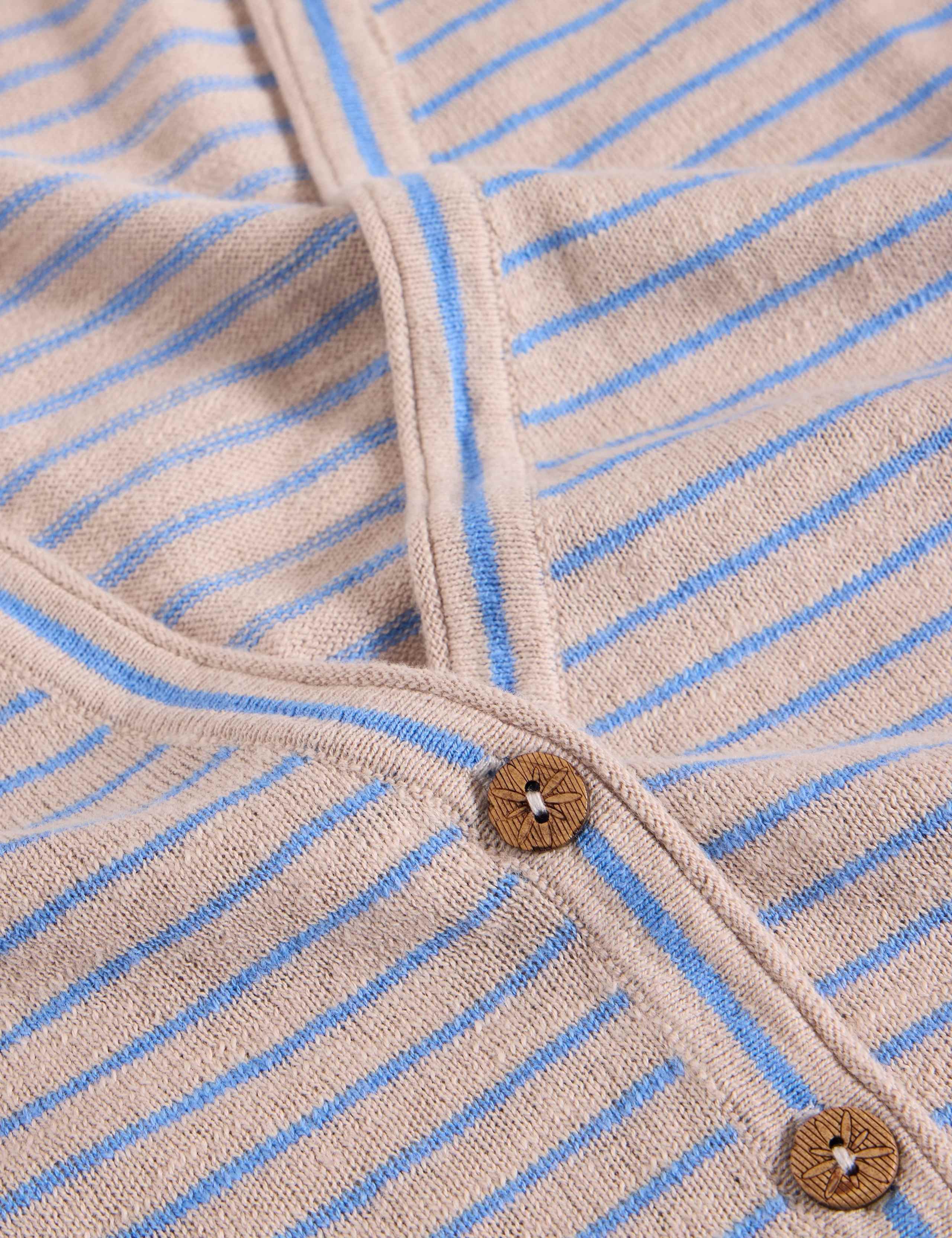Cotton Rich Striped V-neck Cardigan 6 of 6