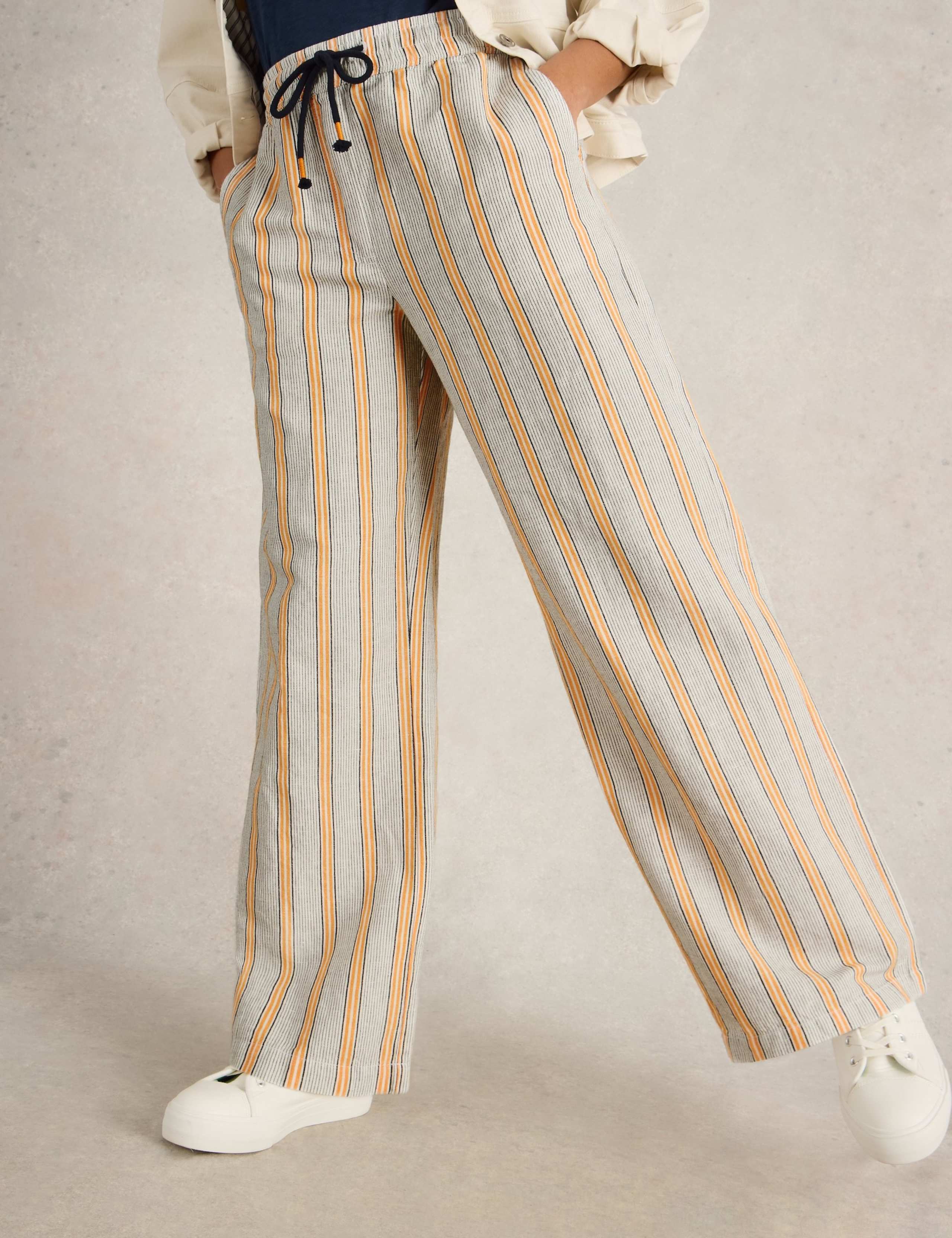 Linen Rich Striped Trousers 3 of 6
