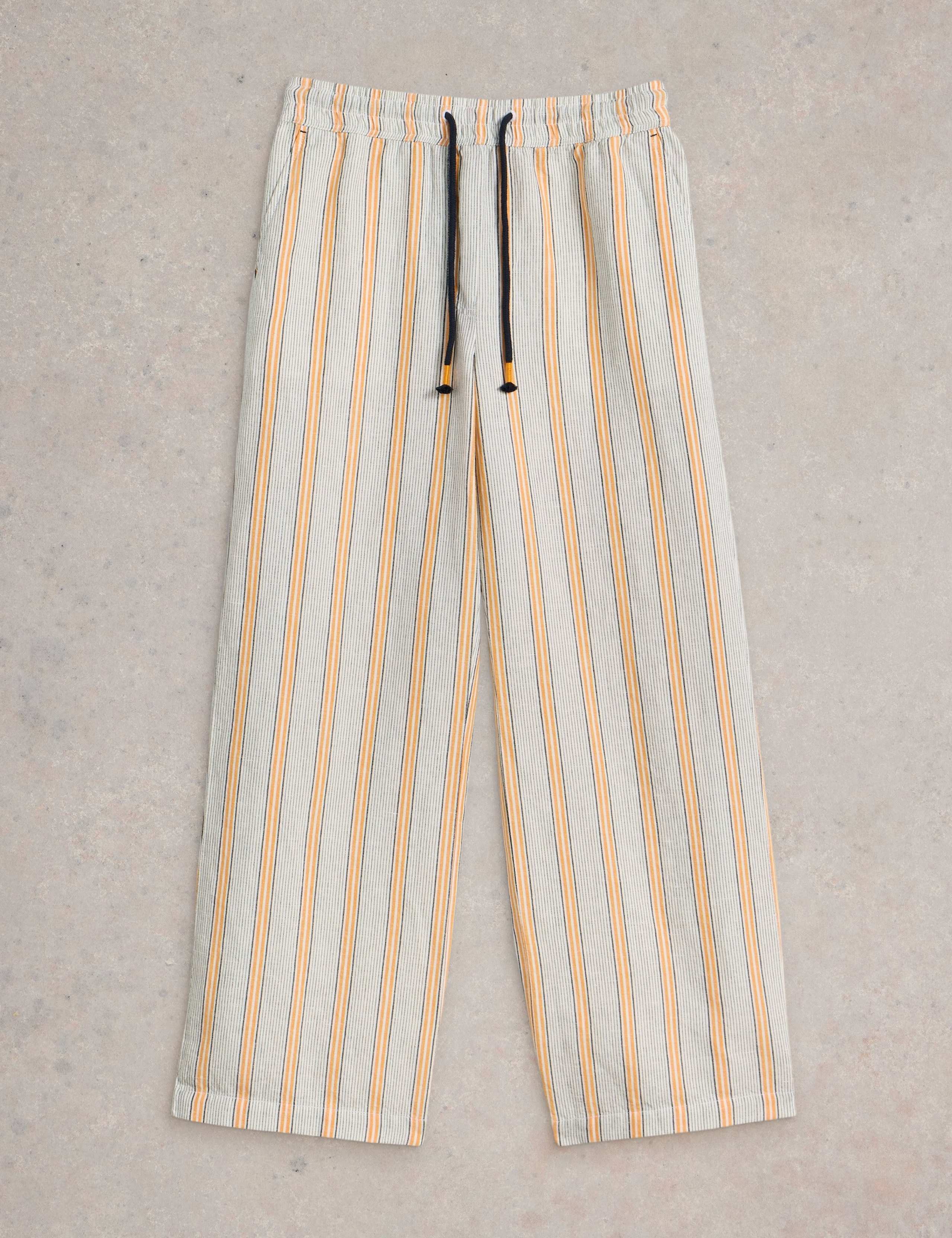 Linen Rich Striped Trousers 2 of 6