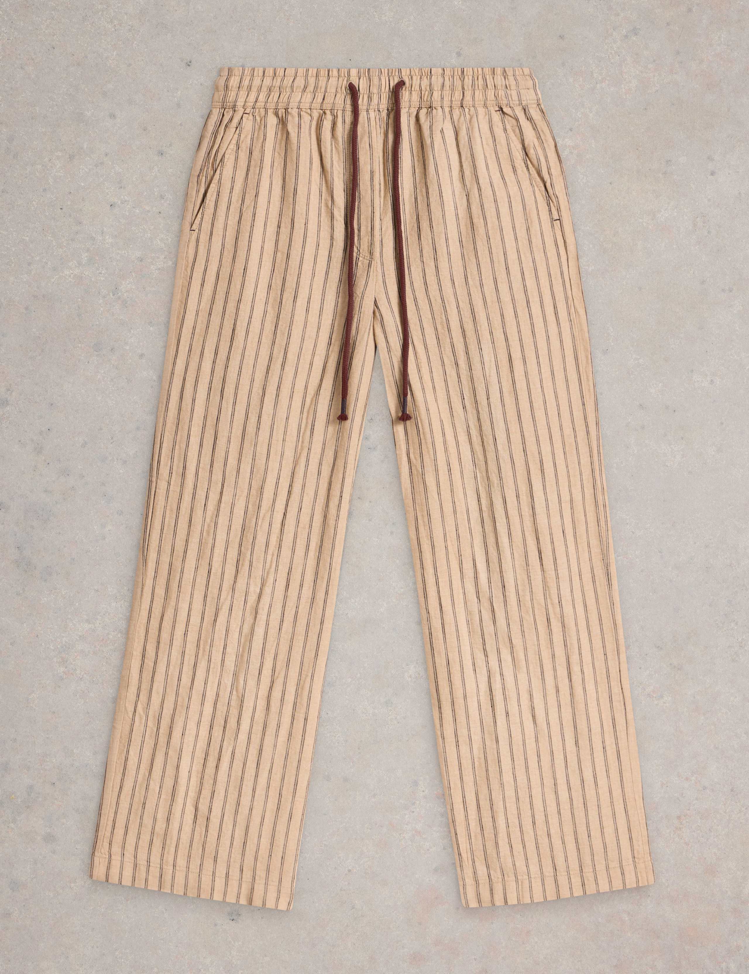 Pure Linen Striped Wide Leg Trousers 2 of 6