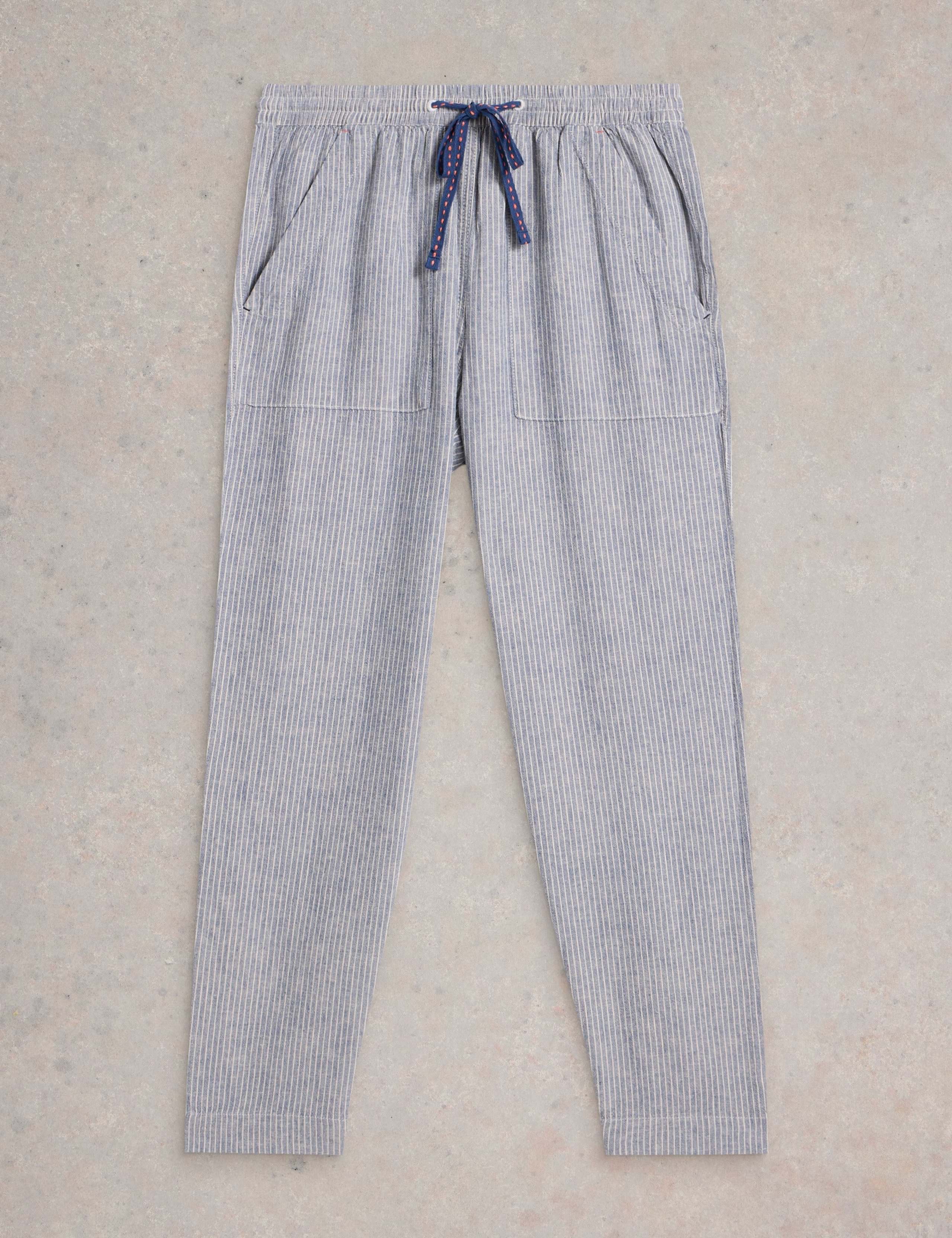 Linen Rich Striped Relaxed Trousers 2 of 6