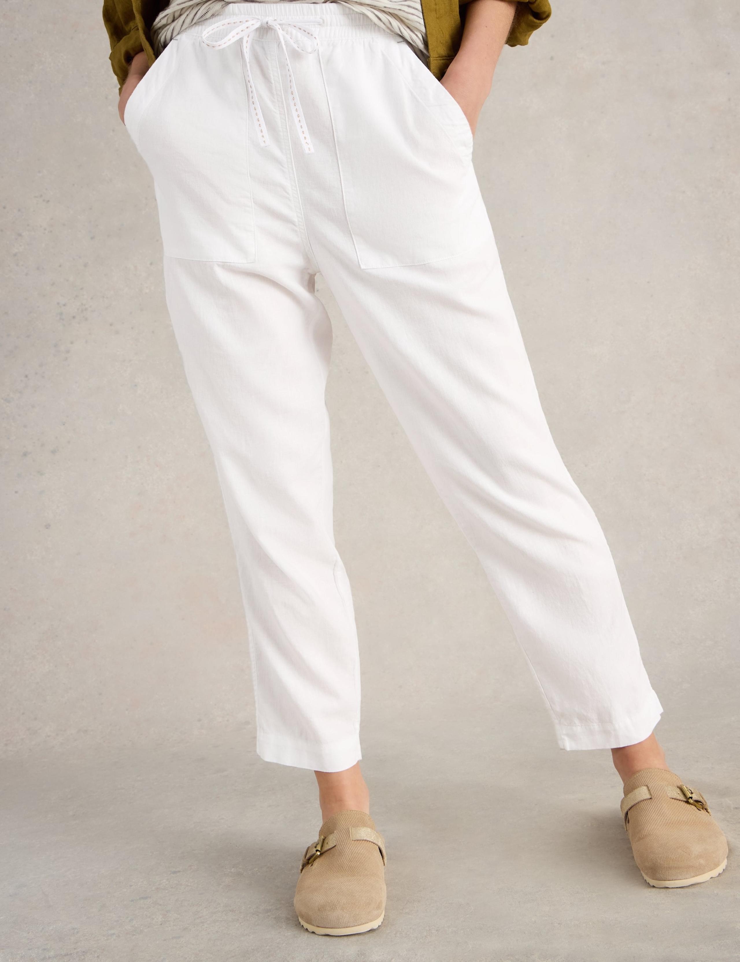 Linen Rich Relaxed Ankle Grazer Trousers 3 of 6