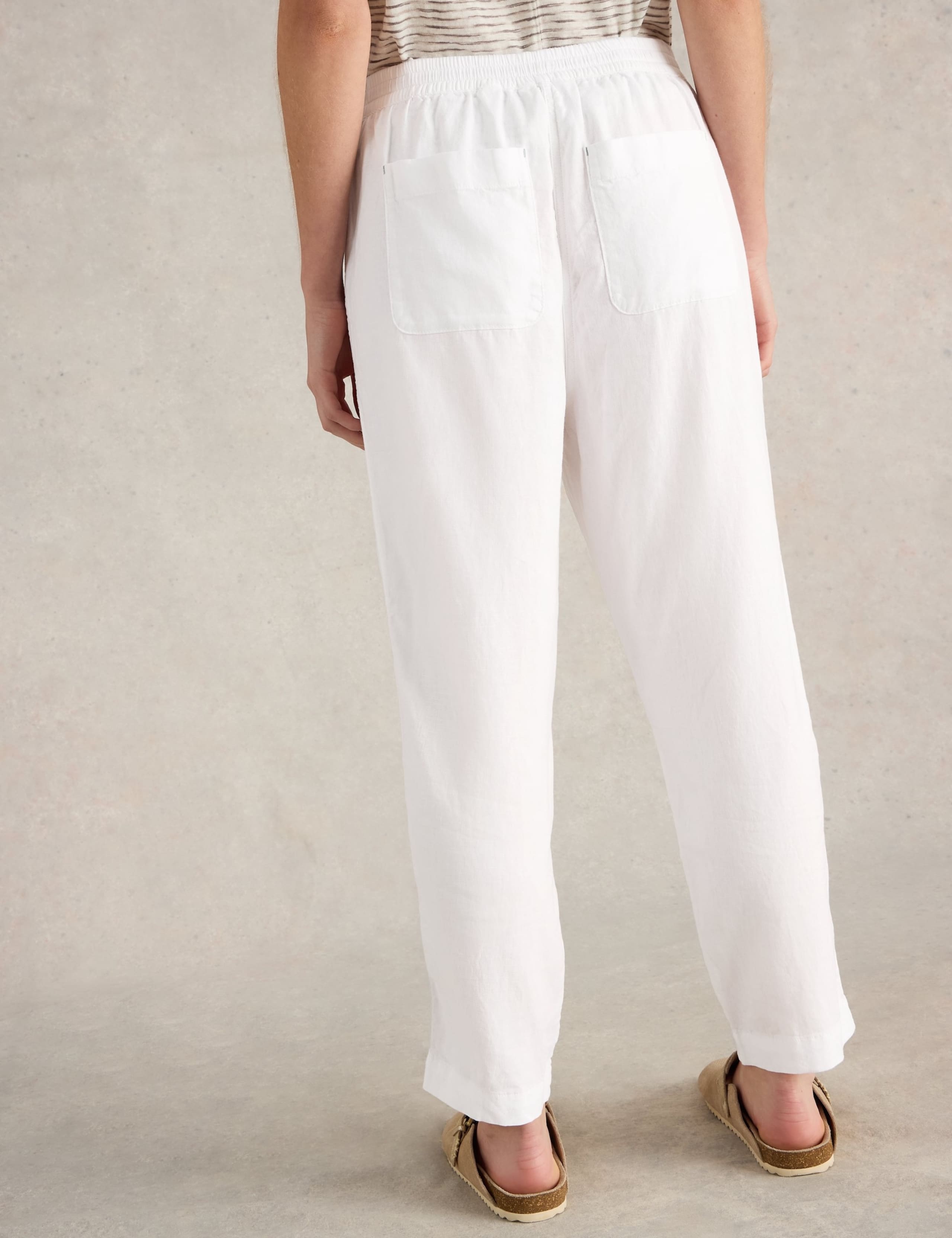 Linen Rich Relaxed Ankle Grazer Trousers 4 of 6