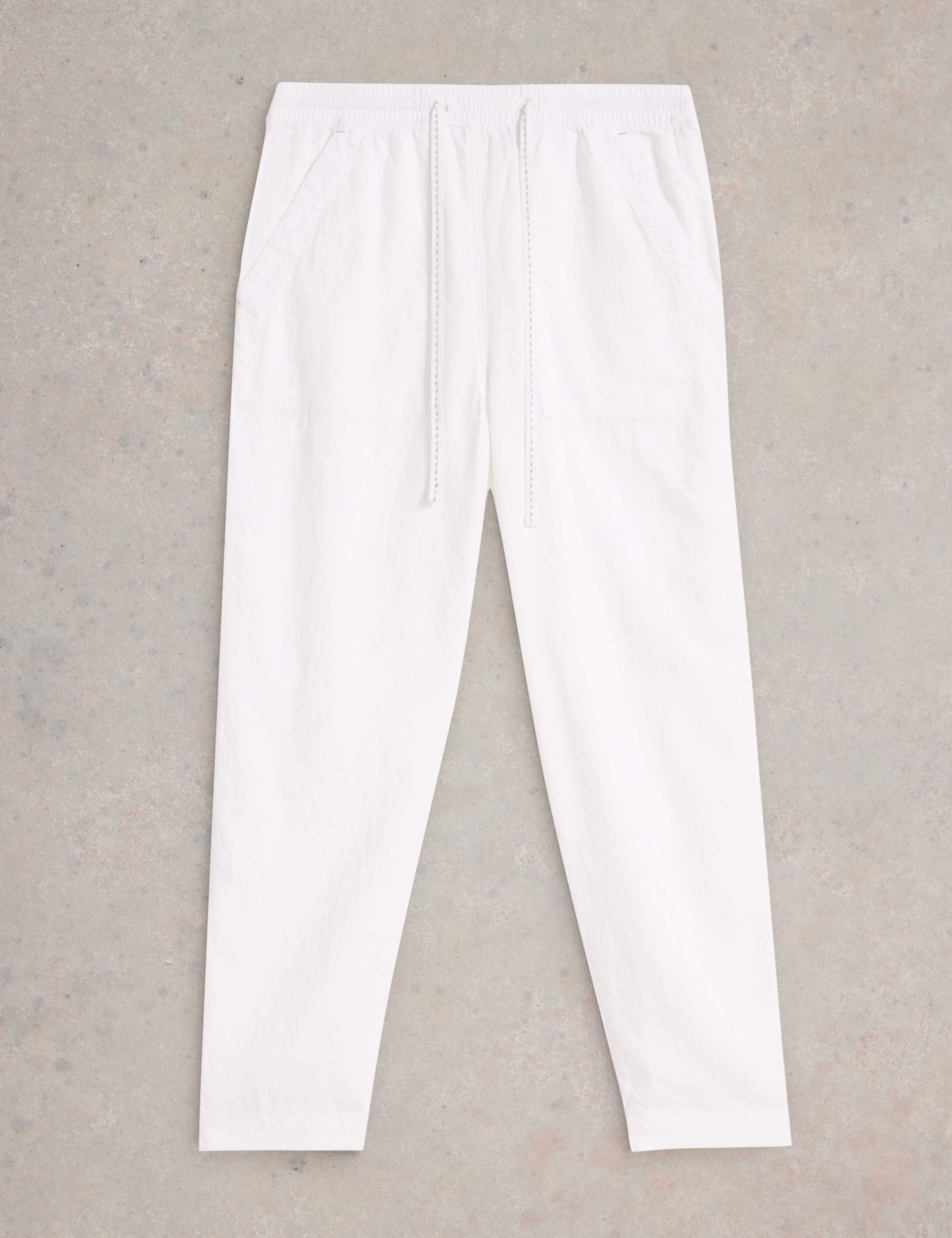 Linen Rich Relaxed Ankle Grazer Trousers 2 of 6