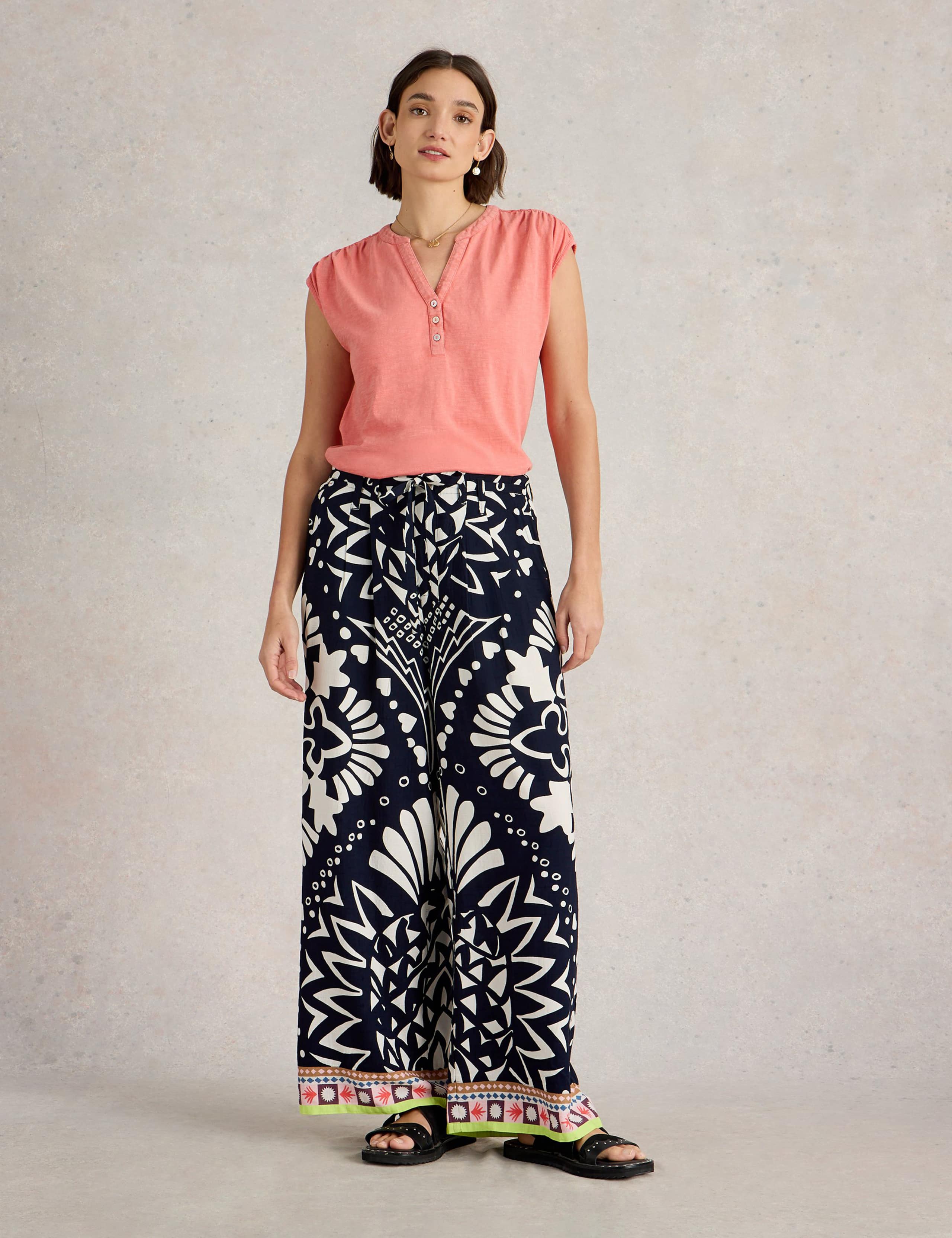 Printed Belted Wide Leg Trousers 3 of 6