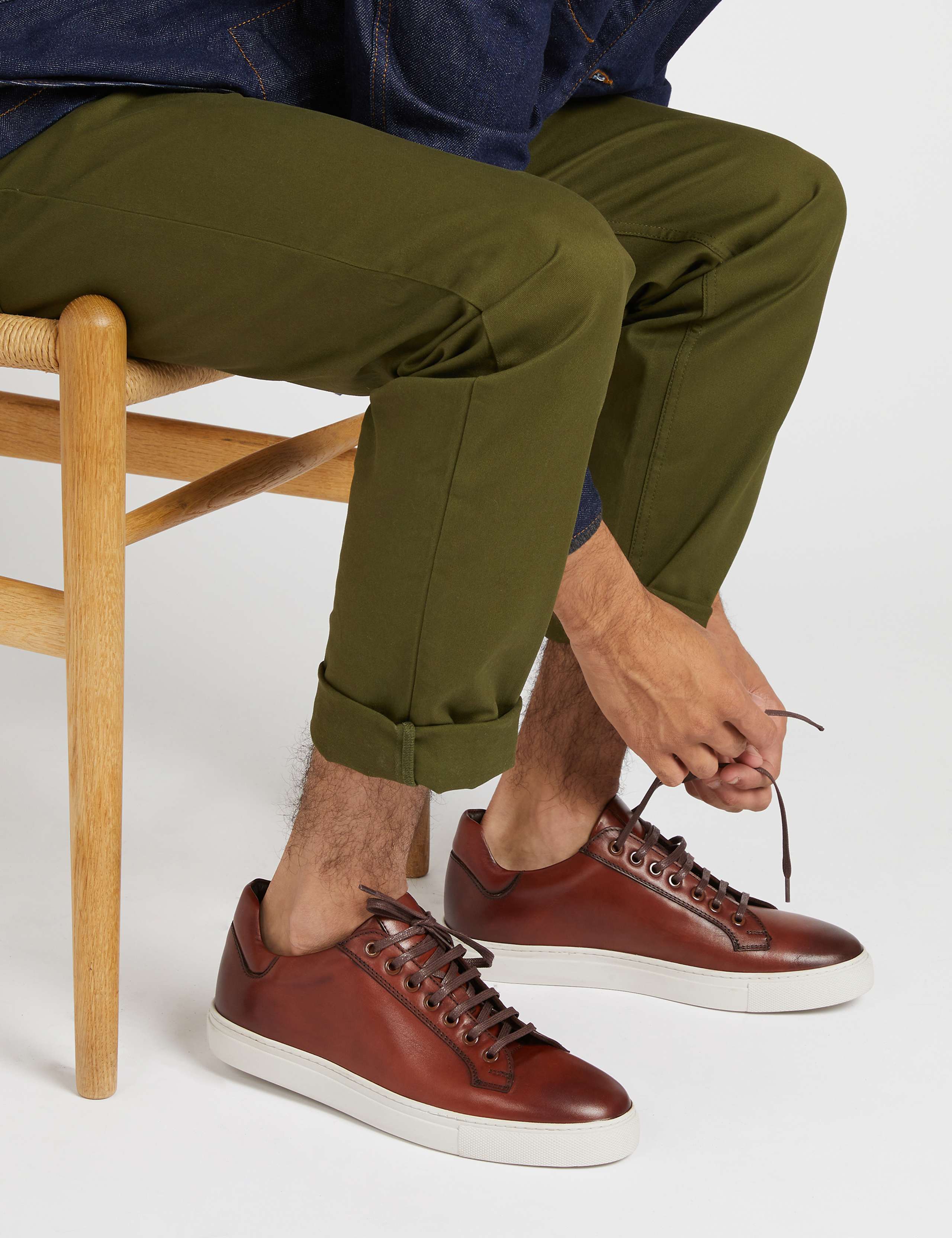 Leather Lace-Up Trainers 1 of 6