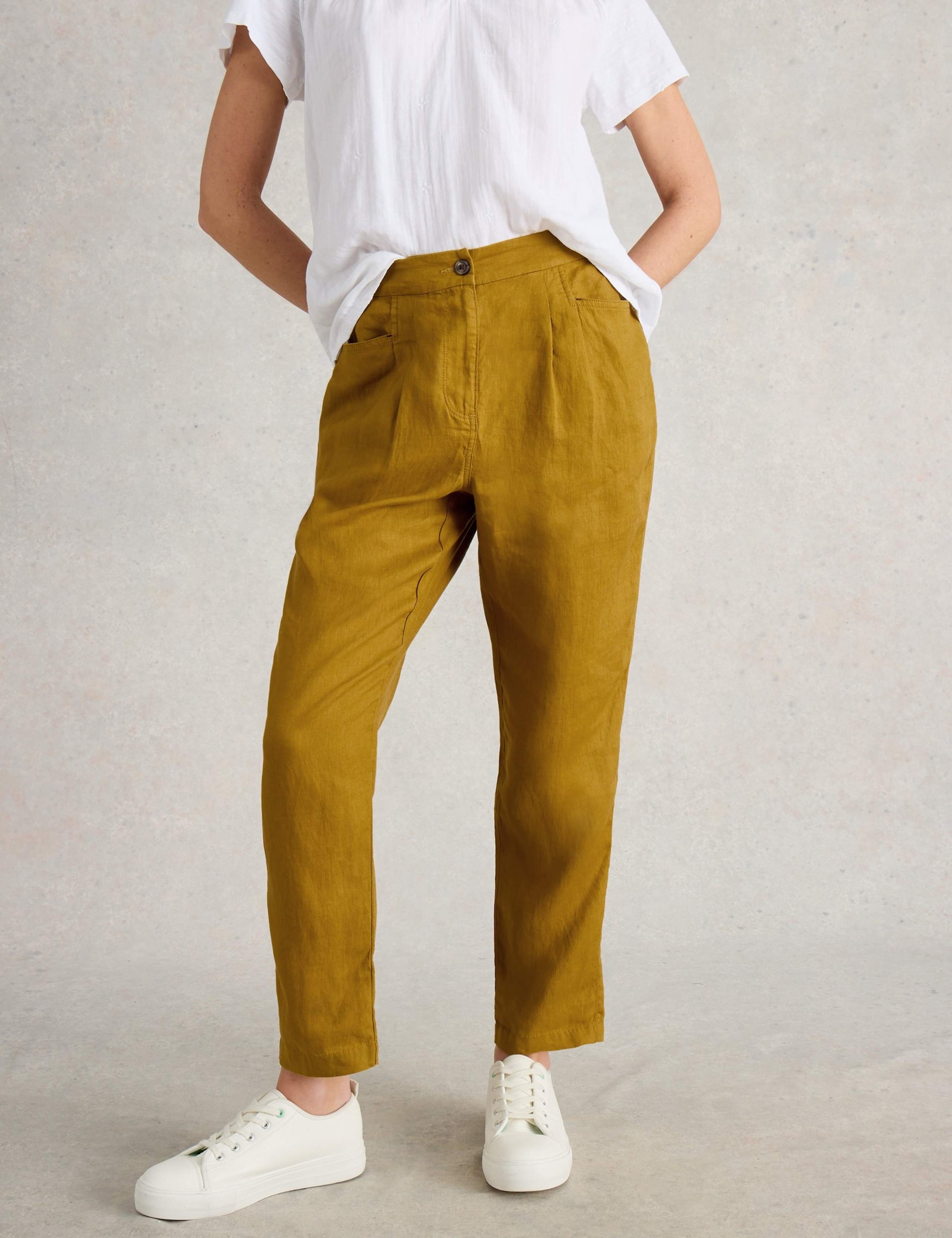 Pure Linen Tapered Trousers 3 of 6