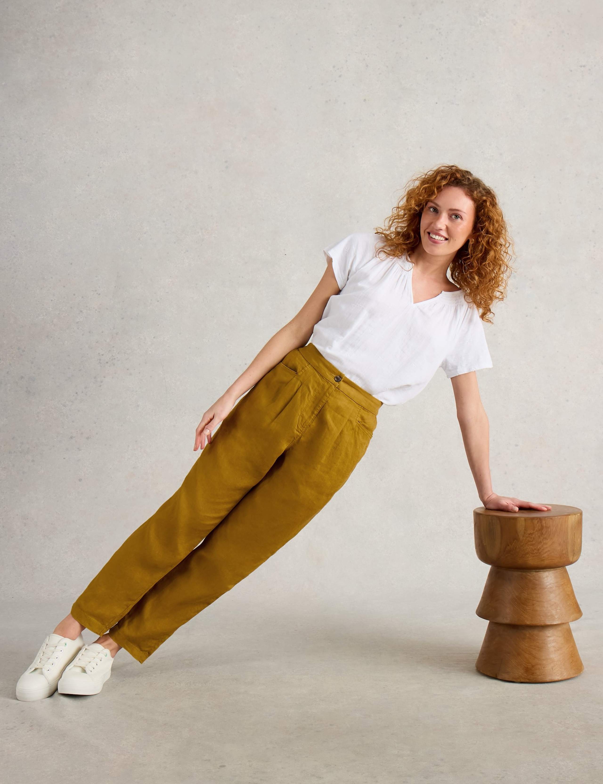 Pure Linen Tapered Trousers 5 of 6