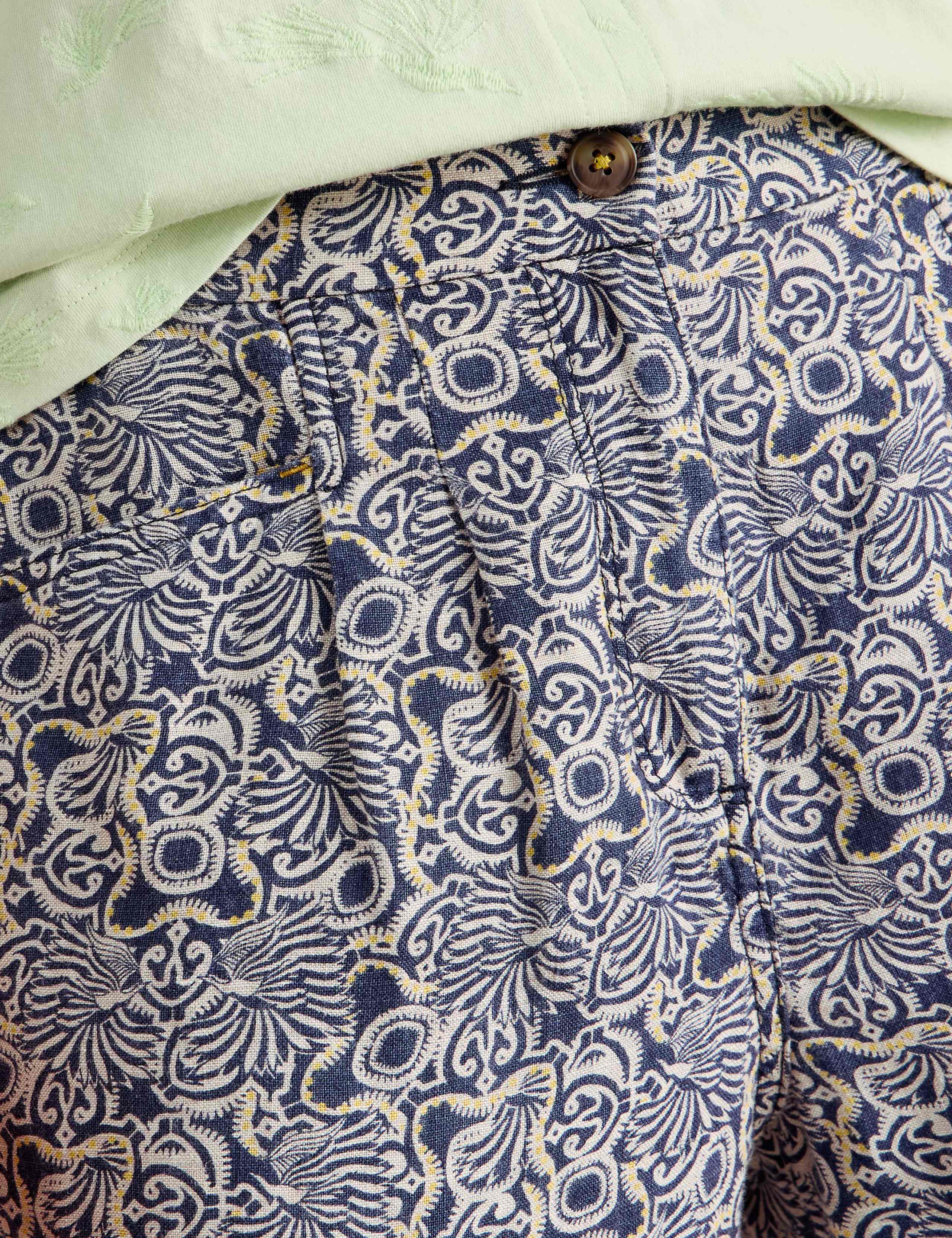 Pure Linen Printed Tapered Trousers 5 of 5