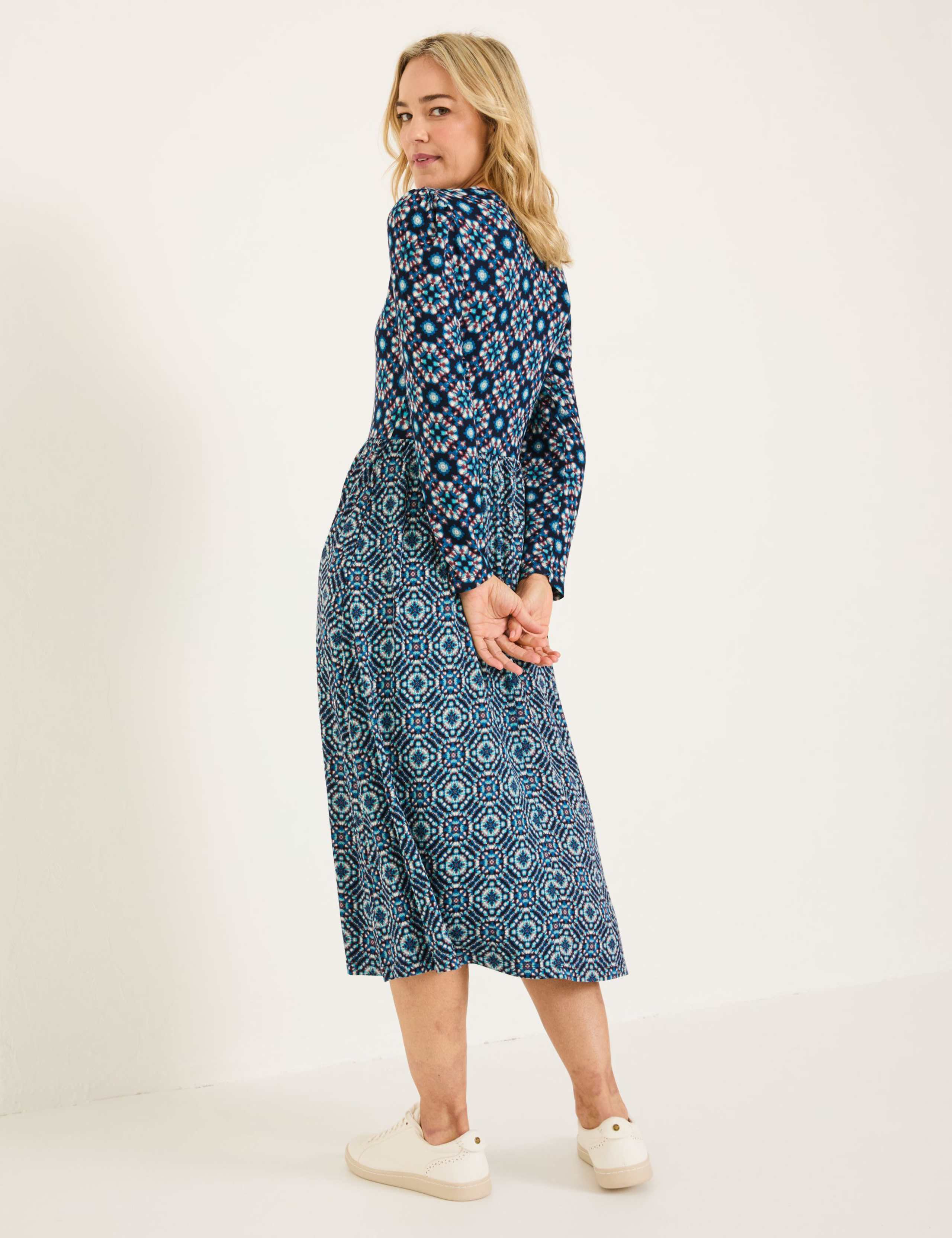 Geometric Midi Waisted Dress 3 of 5