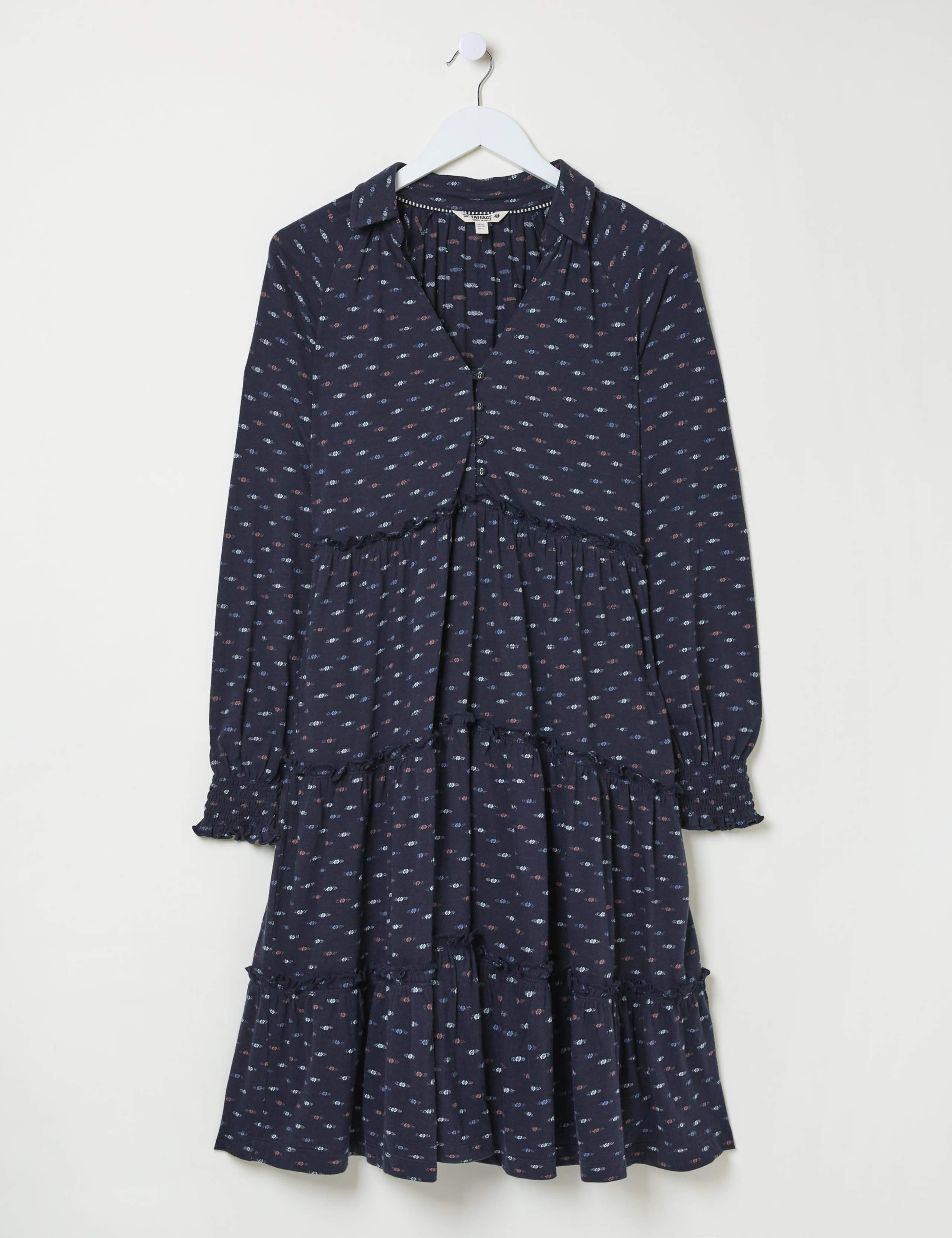 Pure Cotton Jersey Printed V-Neck Tiered Dress 2 of 5