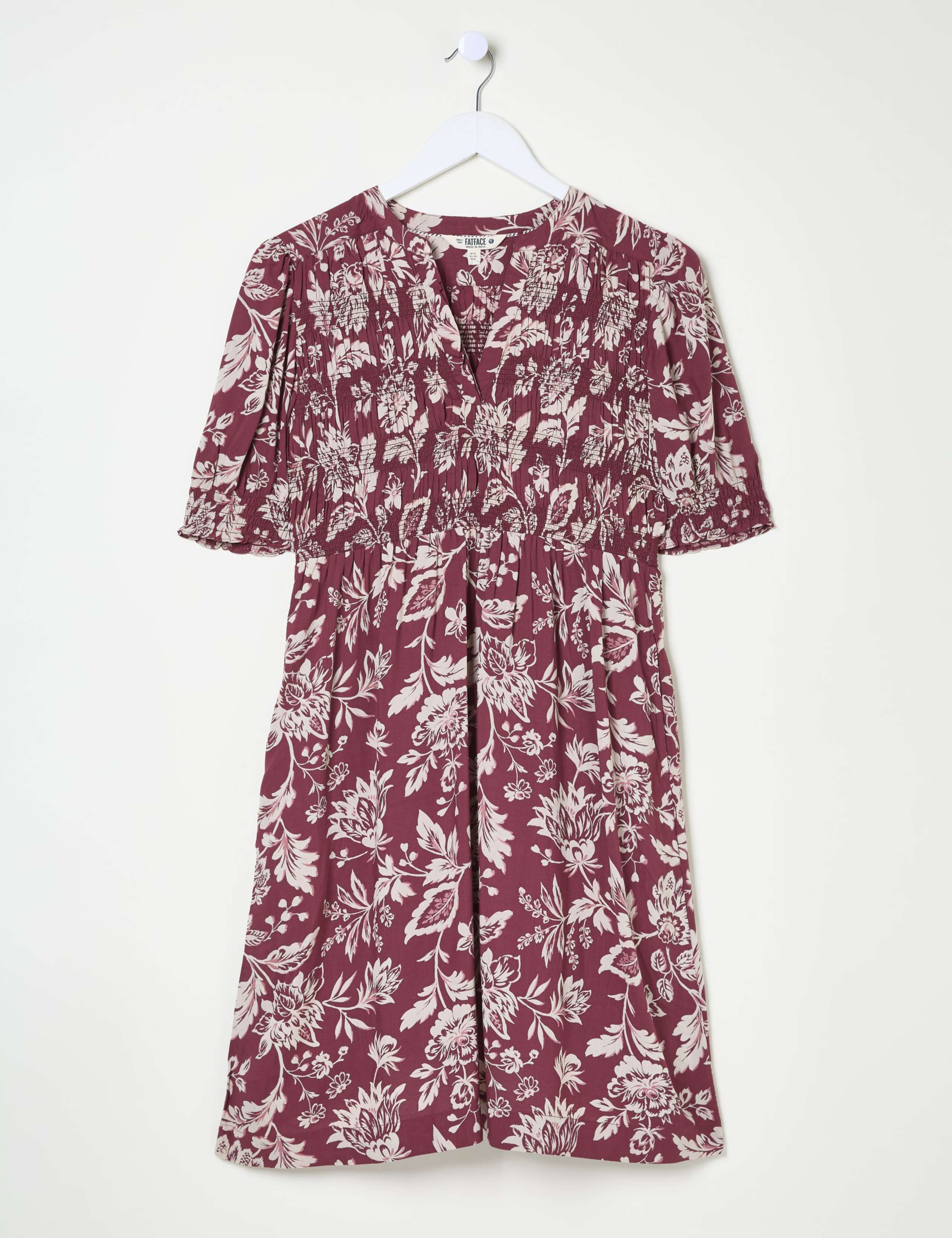 Floral V-Neck Knee Length Swing Dress 2 of 5