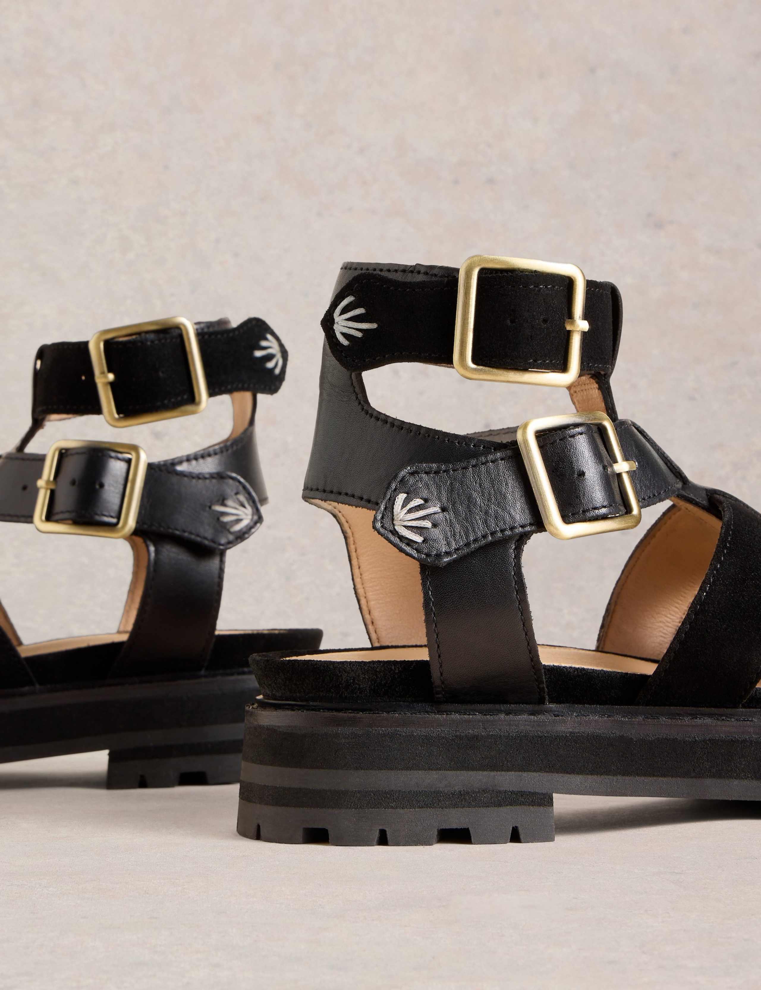 Leather Ankle Strap Flat Gladiator Sandals 3 of 4