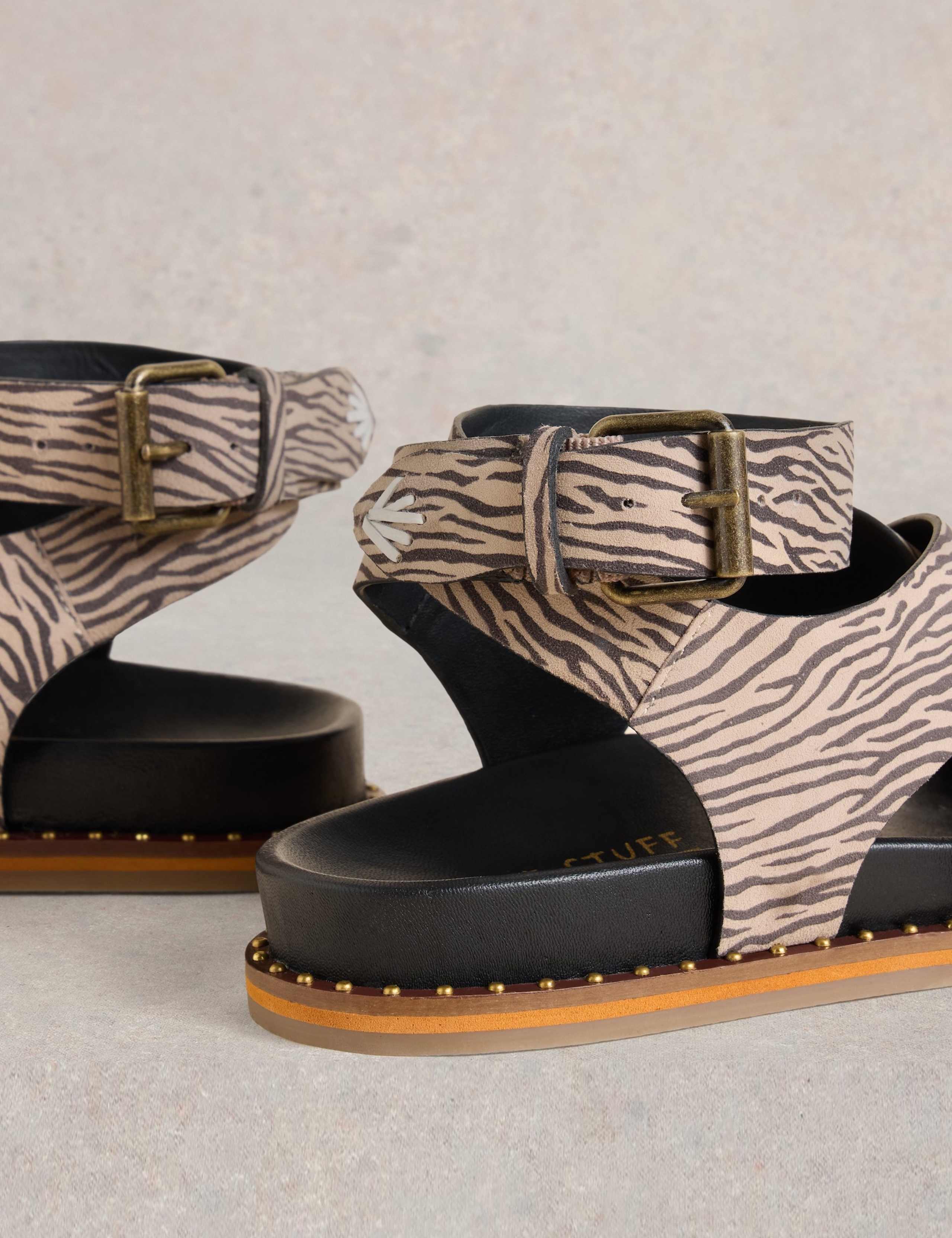 Leather Animal Print Gladiator Sandals 4 of 4