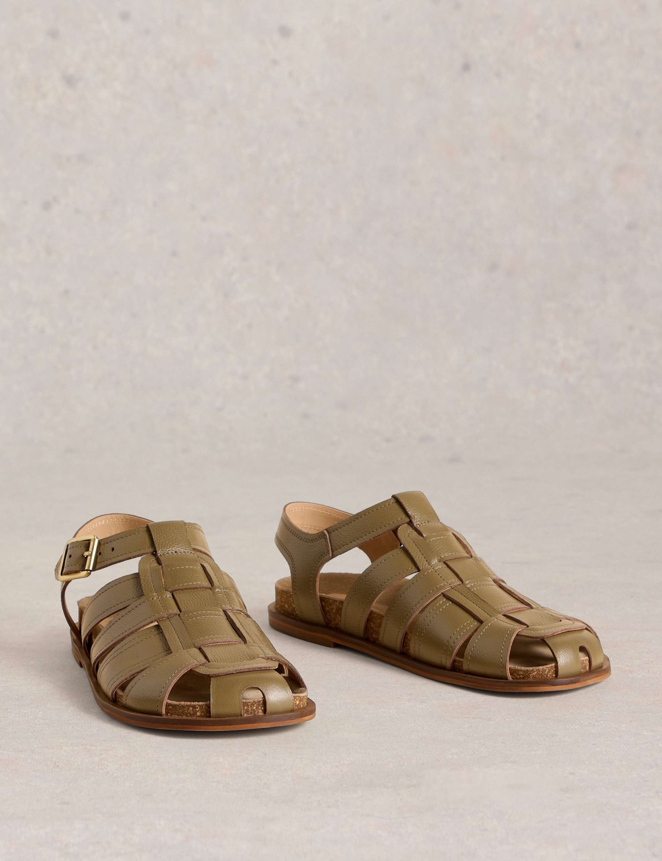 Leather Buckle Footbed Fisherman Sandals 2 of 4