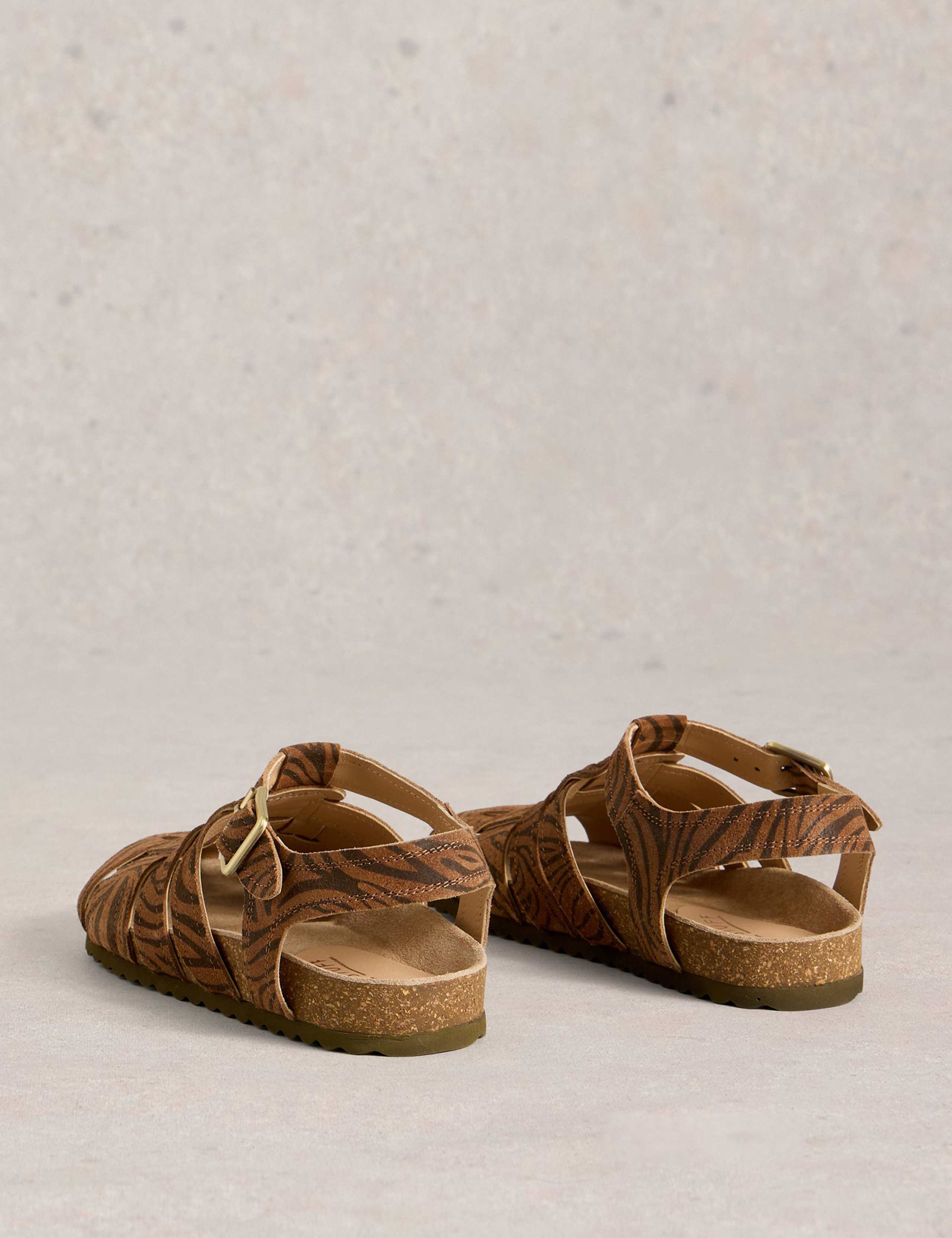 Suede Animal Print Footbed Sandals 4 of 5