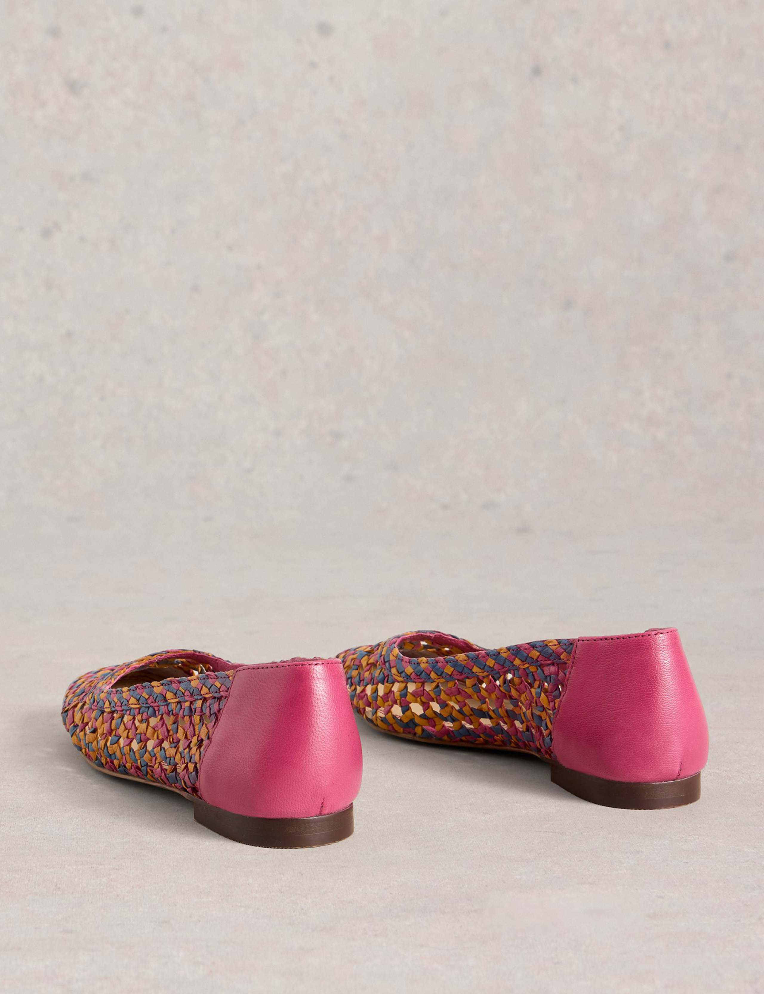 Leather Woven Colour Block Ballet Pumps 3 of 4