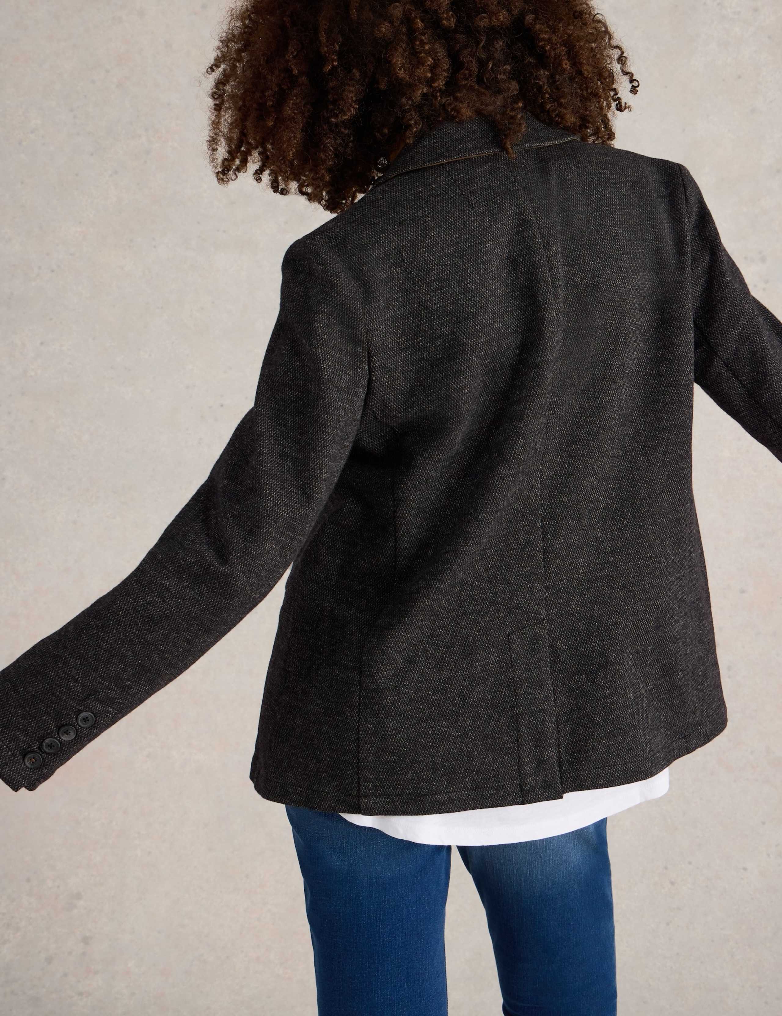 Wool Blend Jersey Single Breasted Blazer 3 of 6