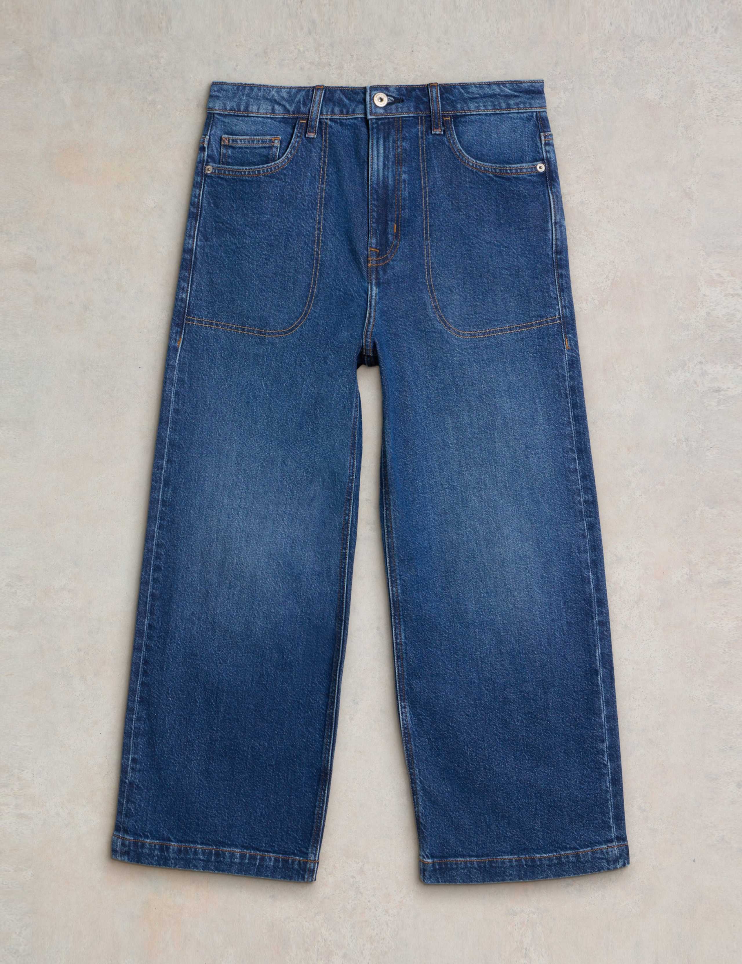 Mid Rise Wide Leg Cropped Jeans 2 of 6