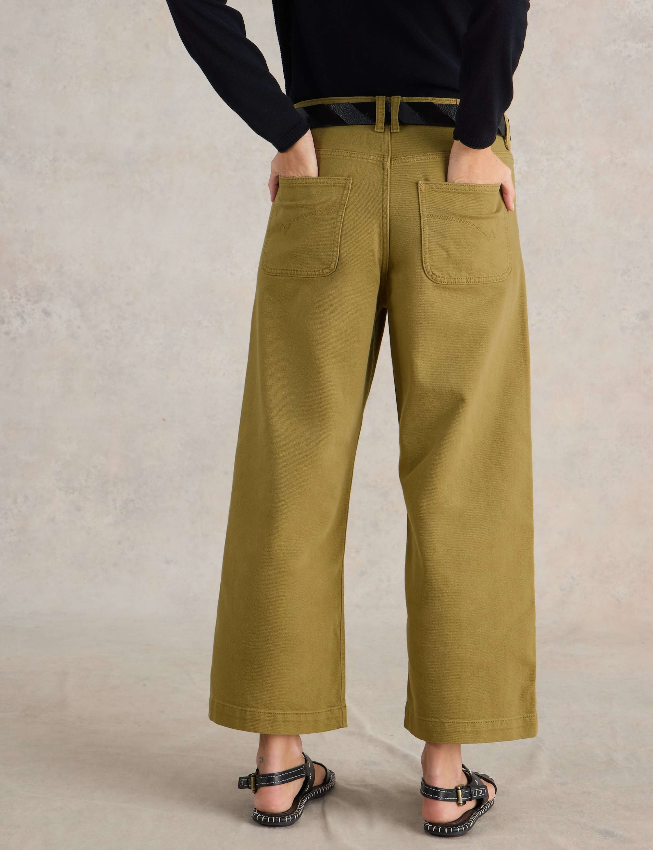 Mid Rise Wide Leg Cropped Jeans 3 of 6
