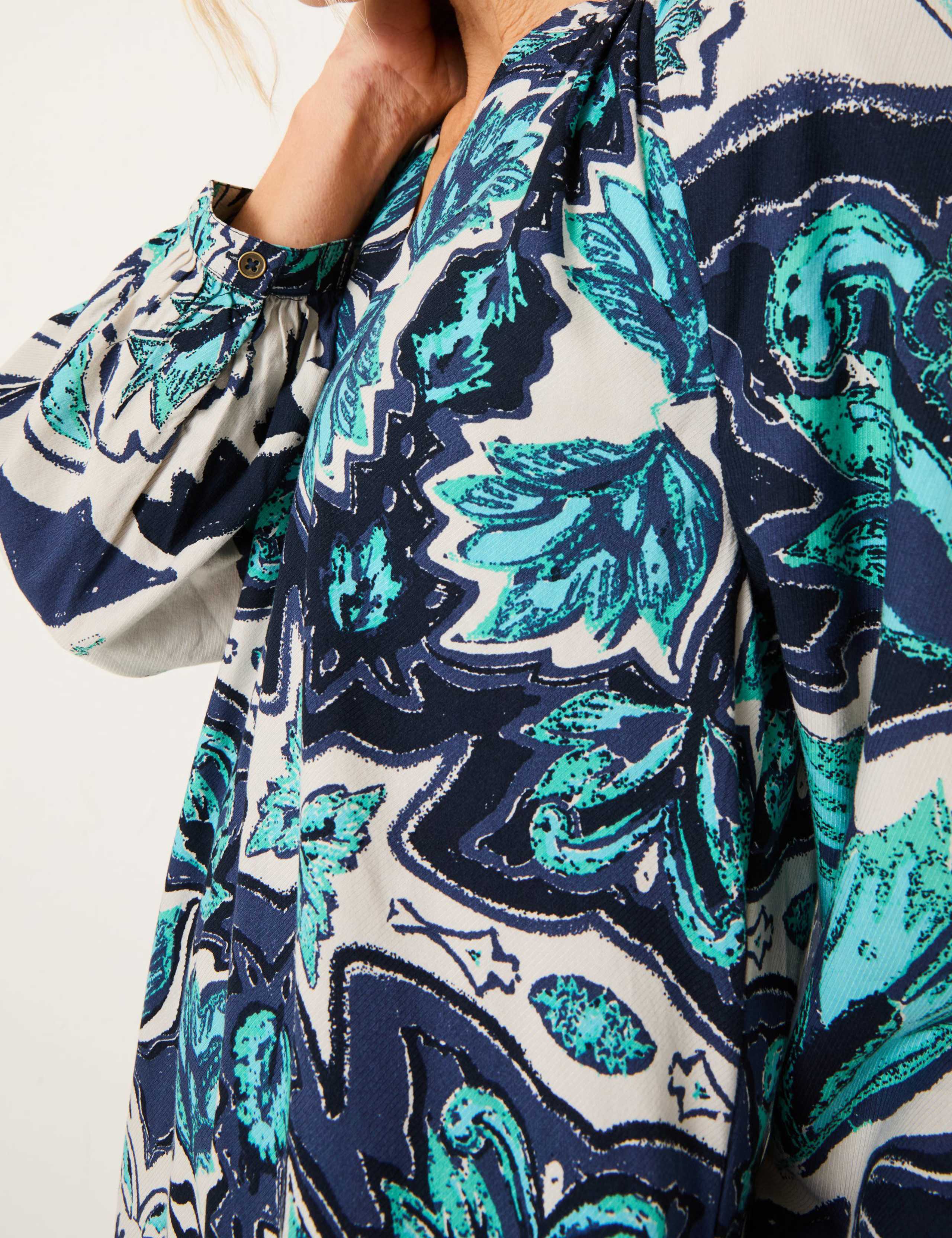 Cotton Rich Printed Mini Swing Dress 4 of 4