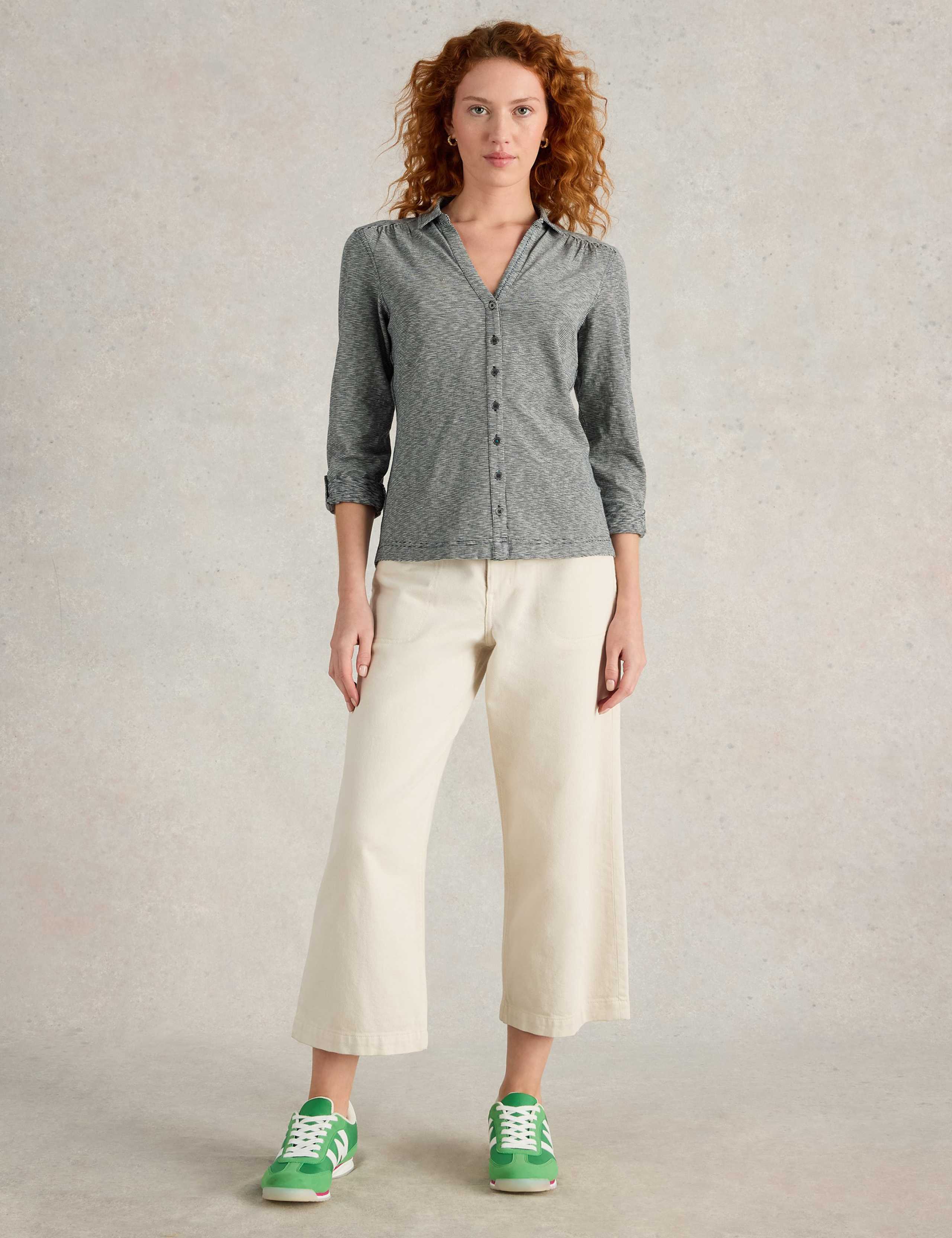 Pure Cotton Jersey Striped Shirt 3 of 6