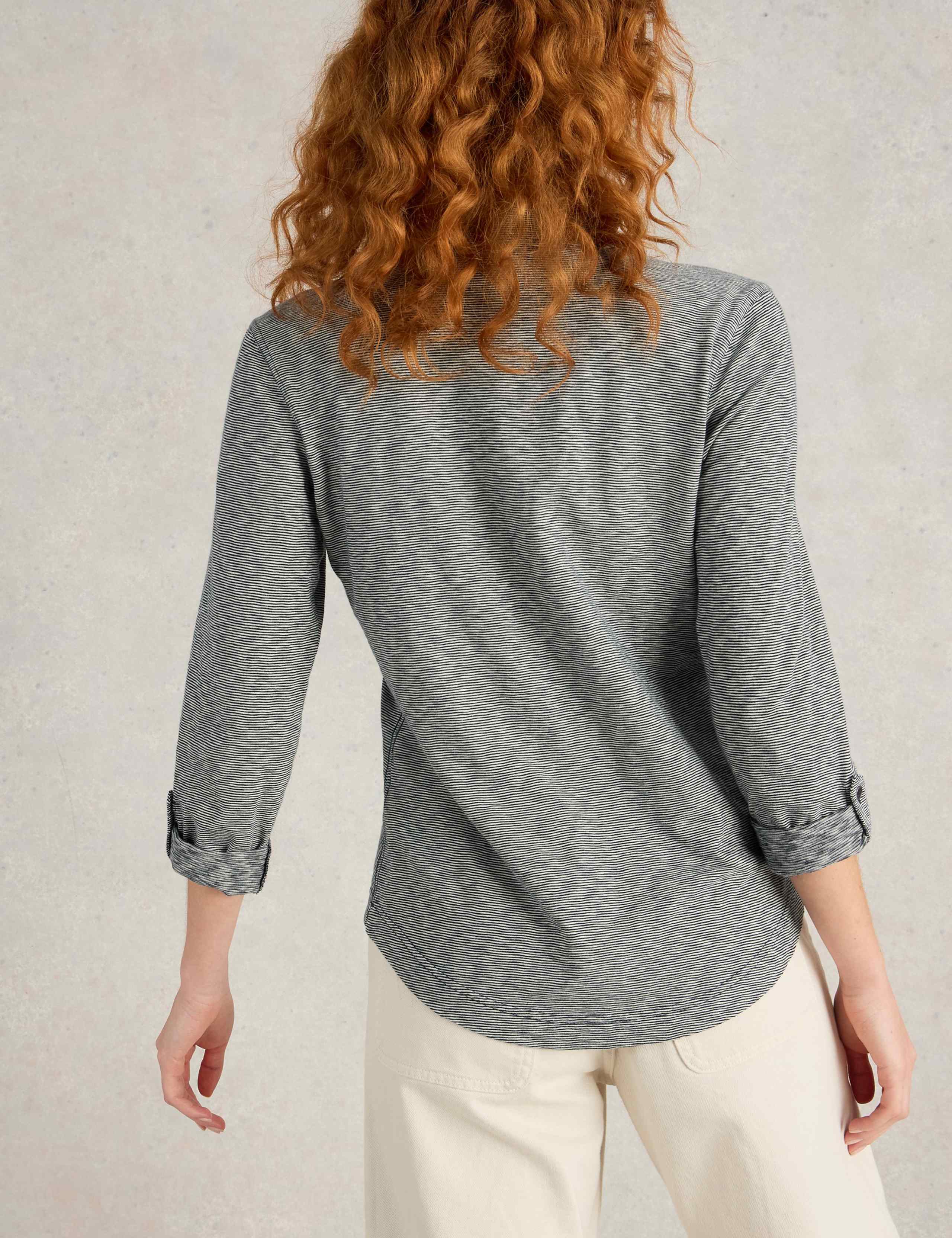 Pure Cotton Jersey Striped Shirt 4 of 6