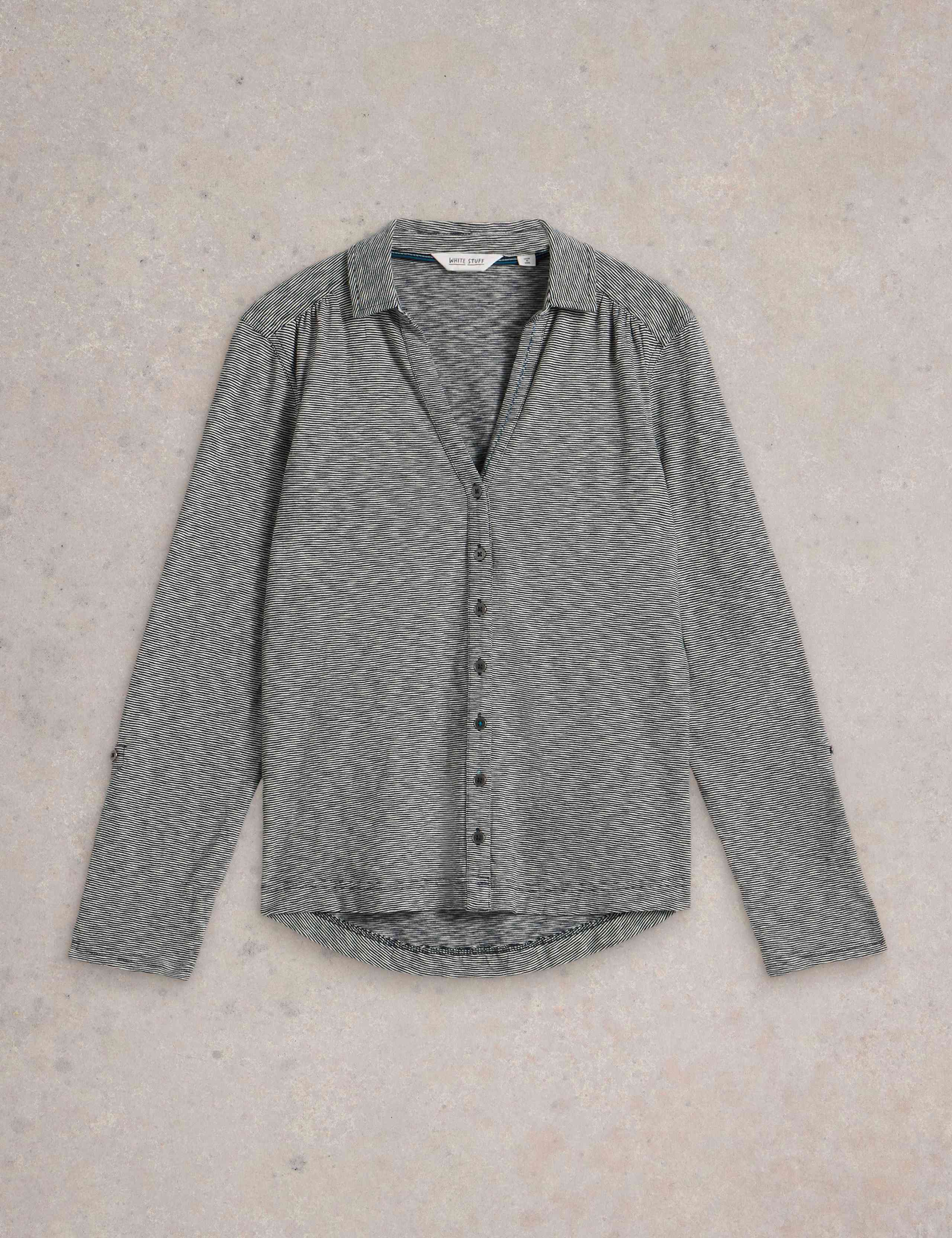 Pure Cotton Jersey Striped Shirt 2 of 6