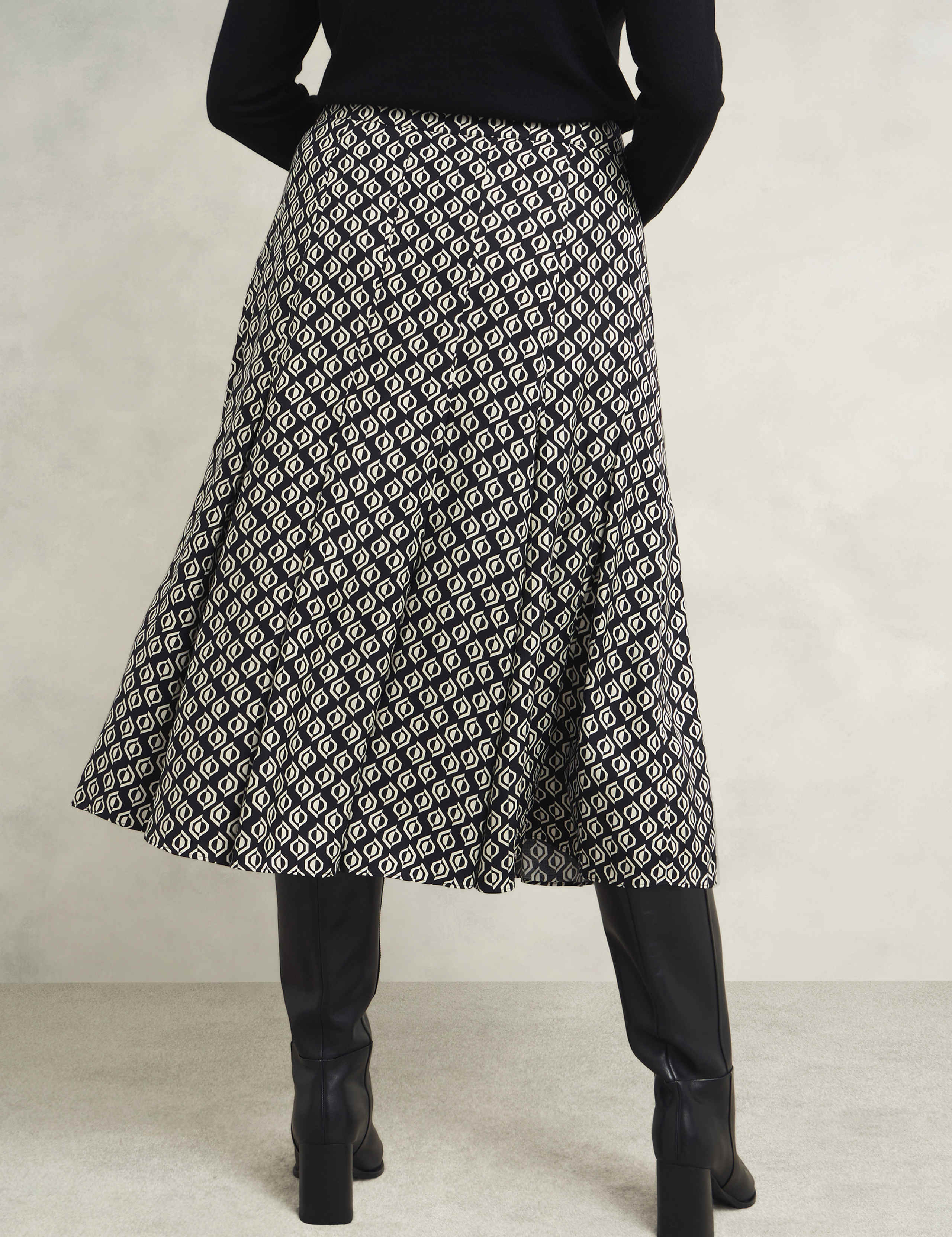 Printed Midi A-Line Skirt 4 of 11