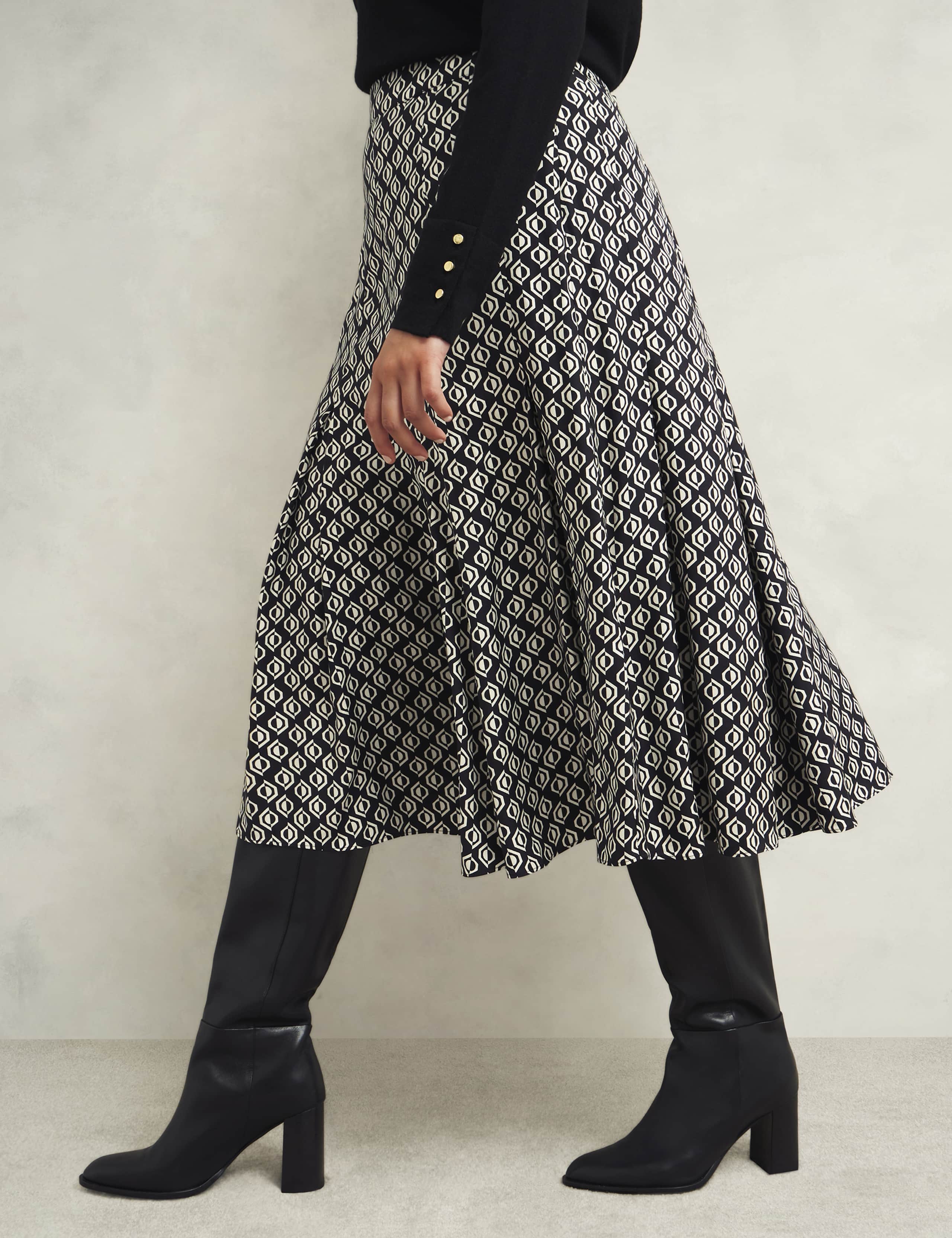 Printed Midi A-Line Skirt 5 of 11