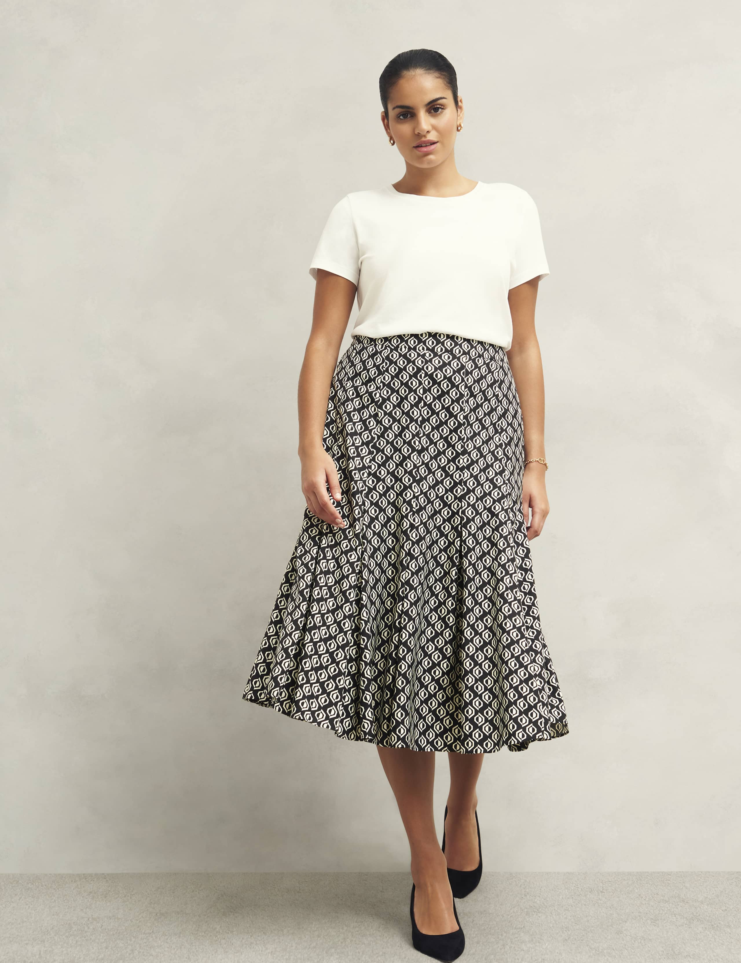 Printed Midi A-Line Skirt 6 of 11