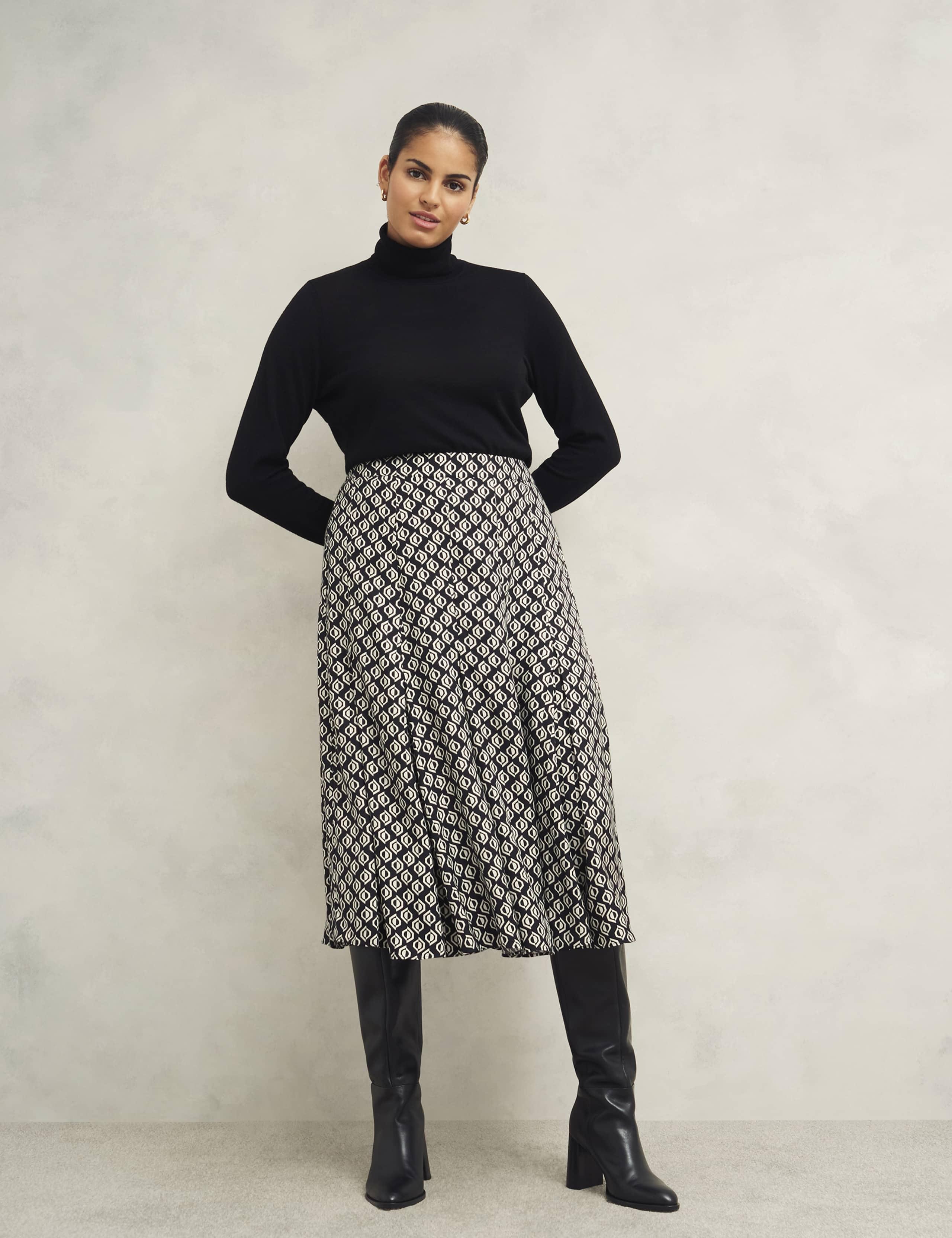 Printed Midi A-Line Skirt 9 of 11