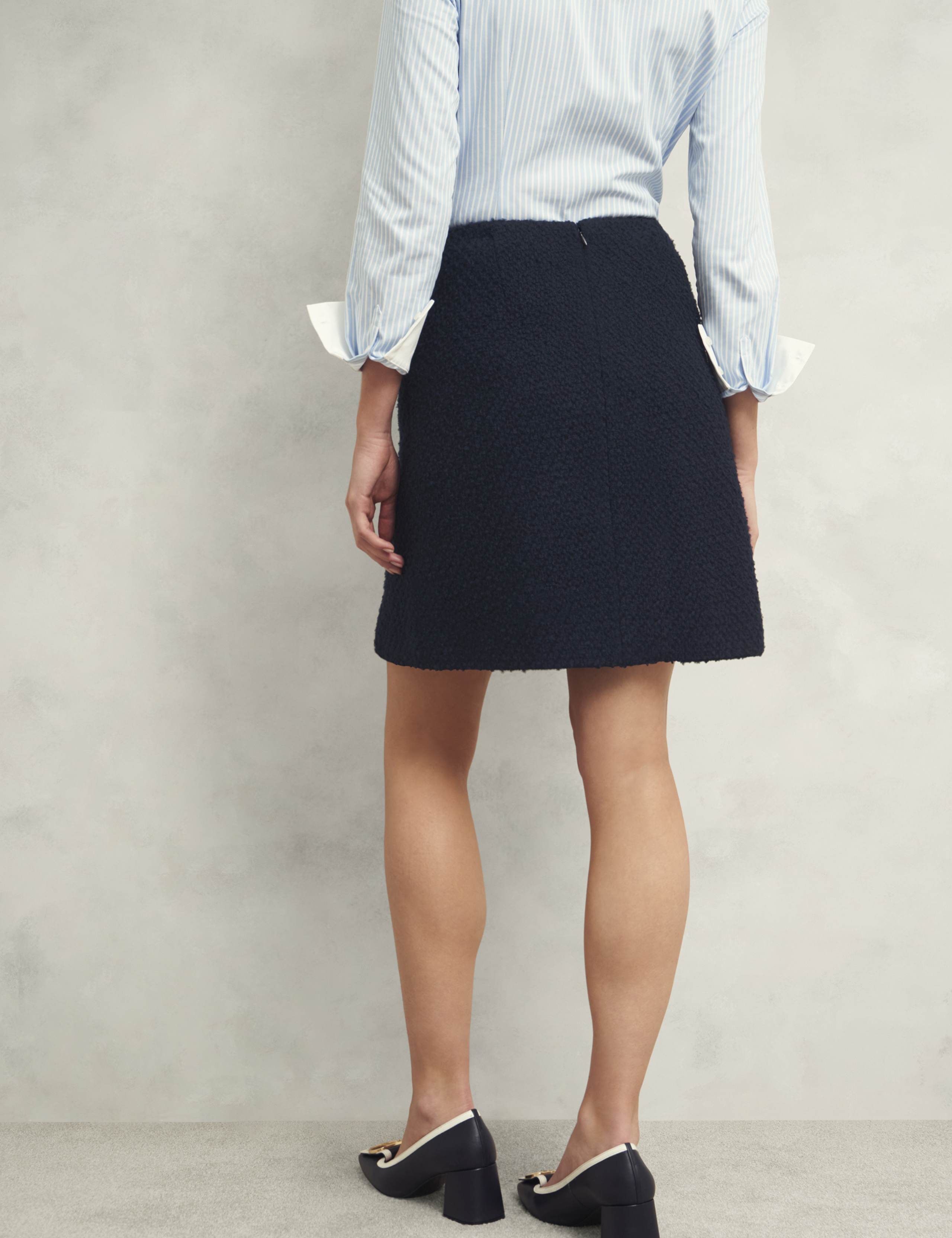 Wool Blend Textured Mini A-Line Skirt 4 of 7