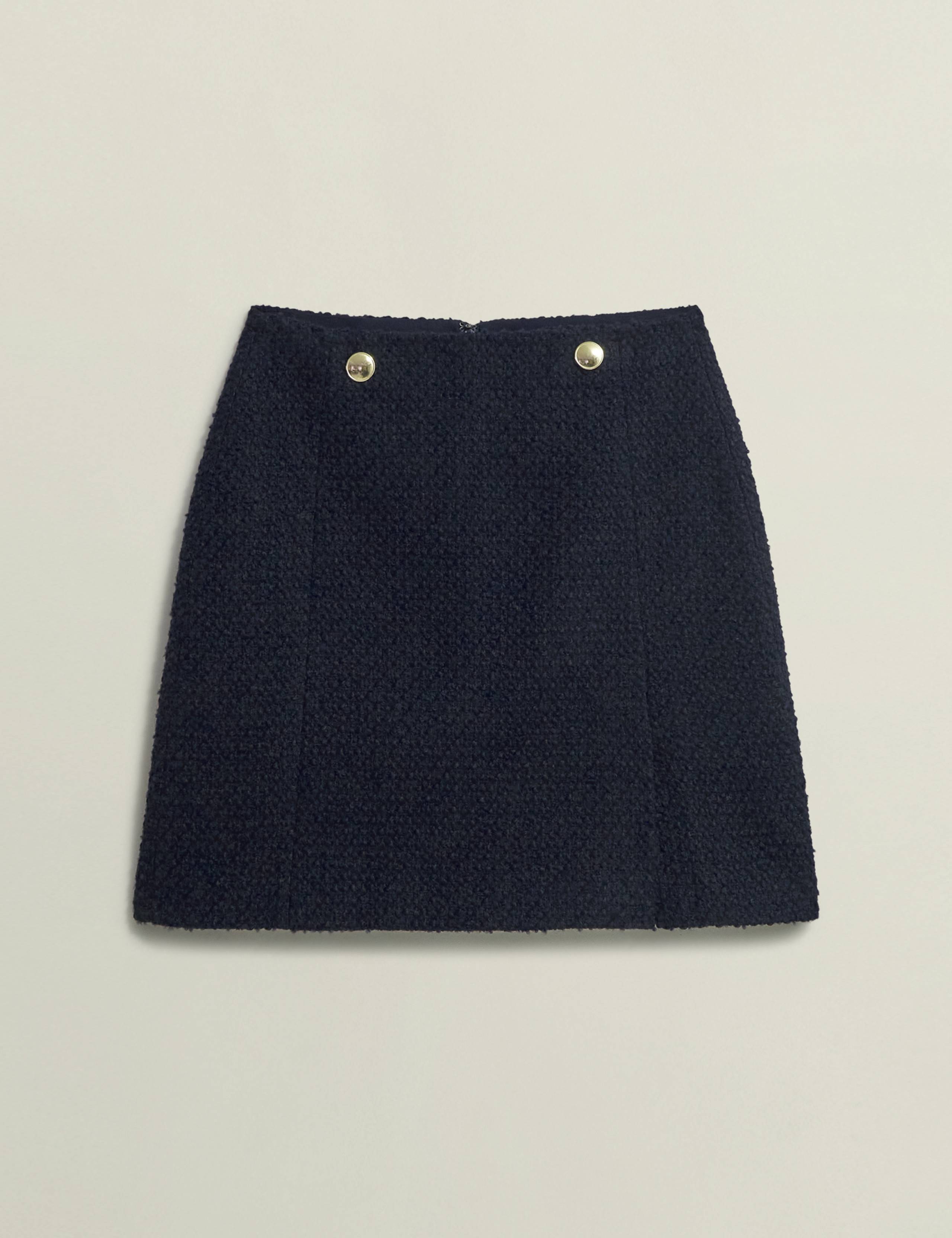 Wool Blend Textured Mini A-Line Skirt 2 of 7