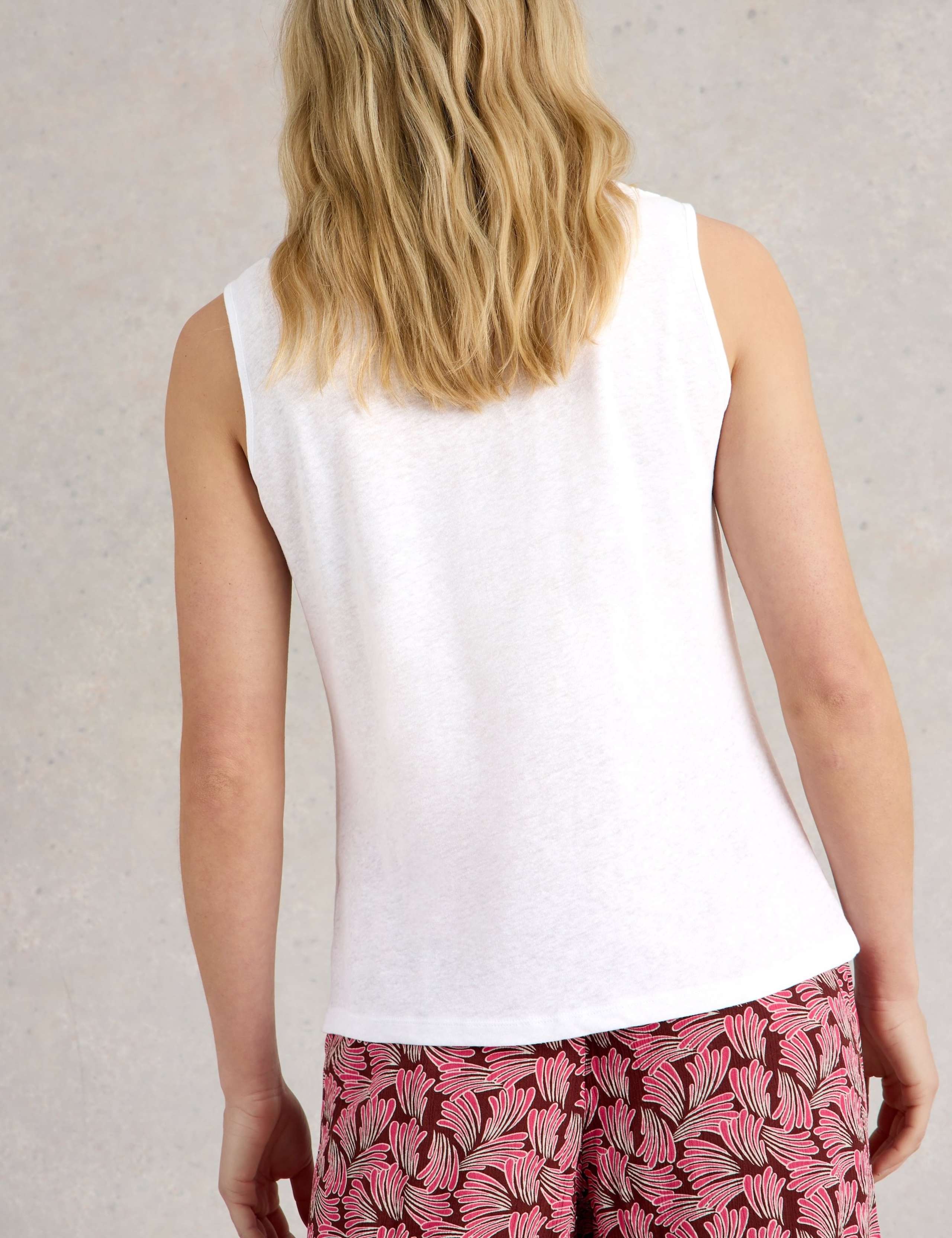Linen Blend Lace V-Neck Vest 4 of 6
