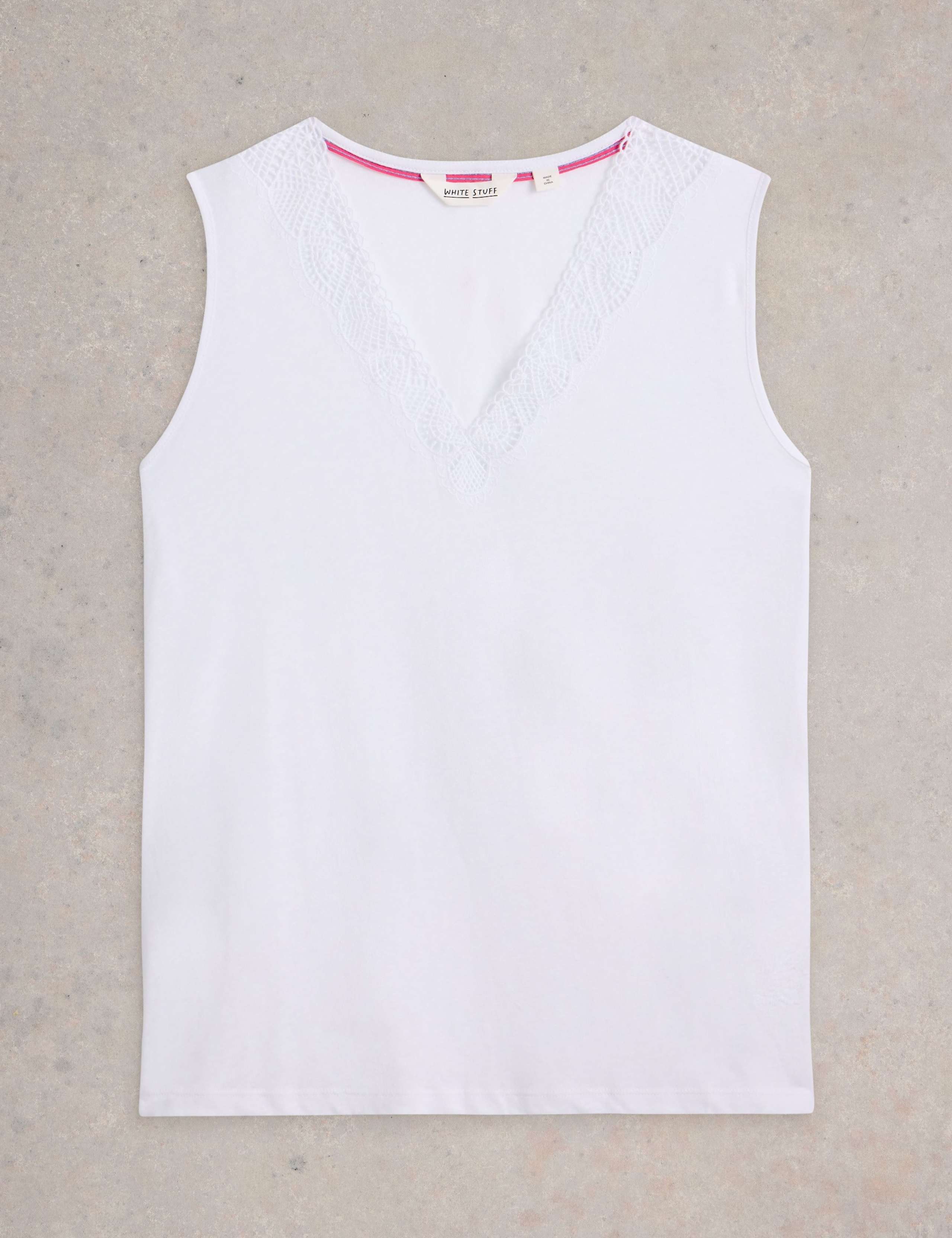 Linen Blend Lace V-Neck Vest 2 of 6