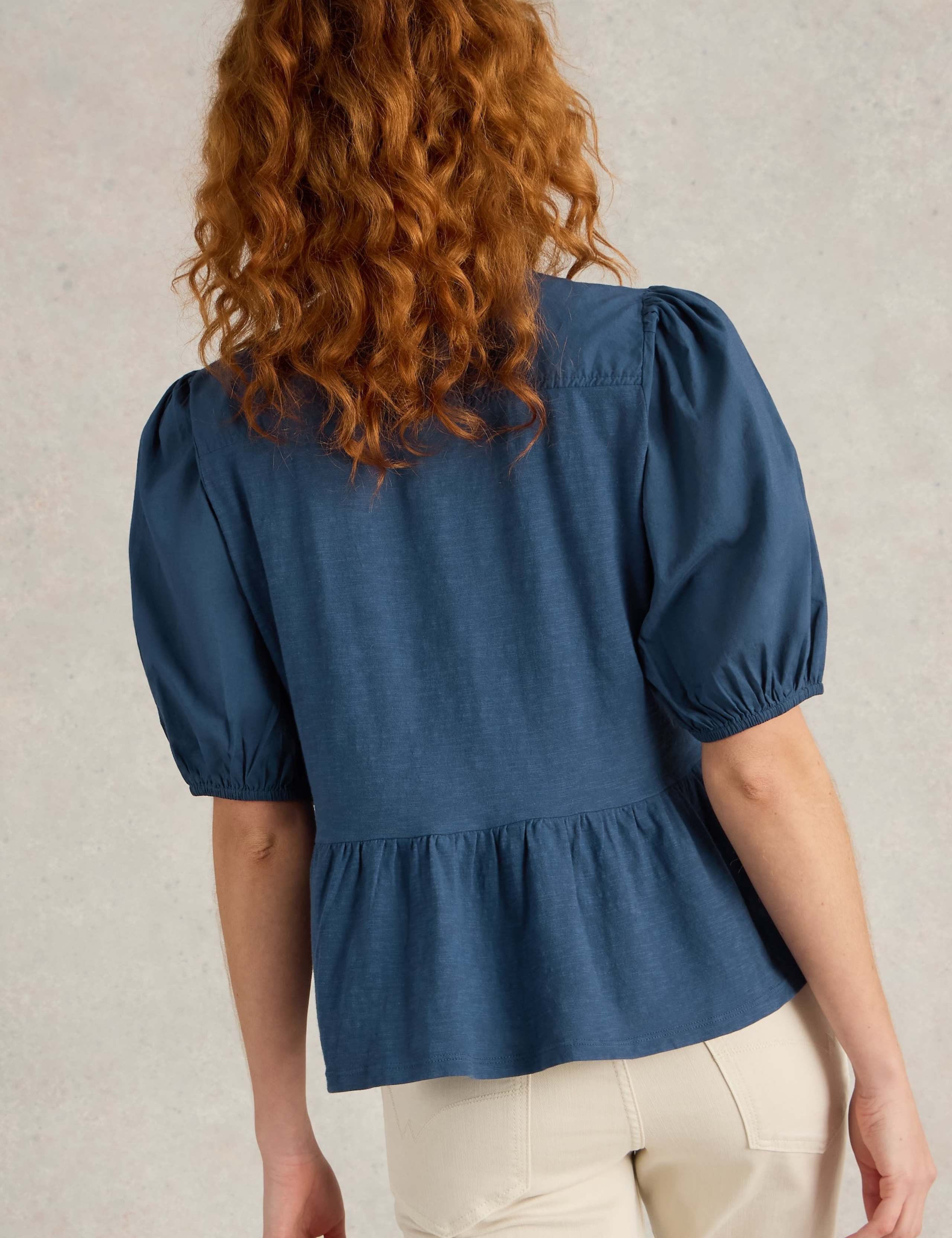 Pure Cotton Tie Neck Top 4 of 6