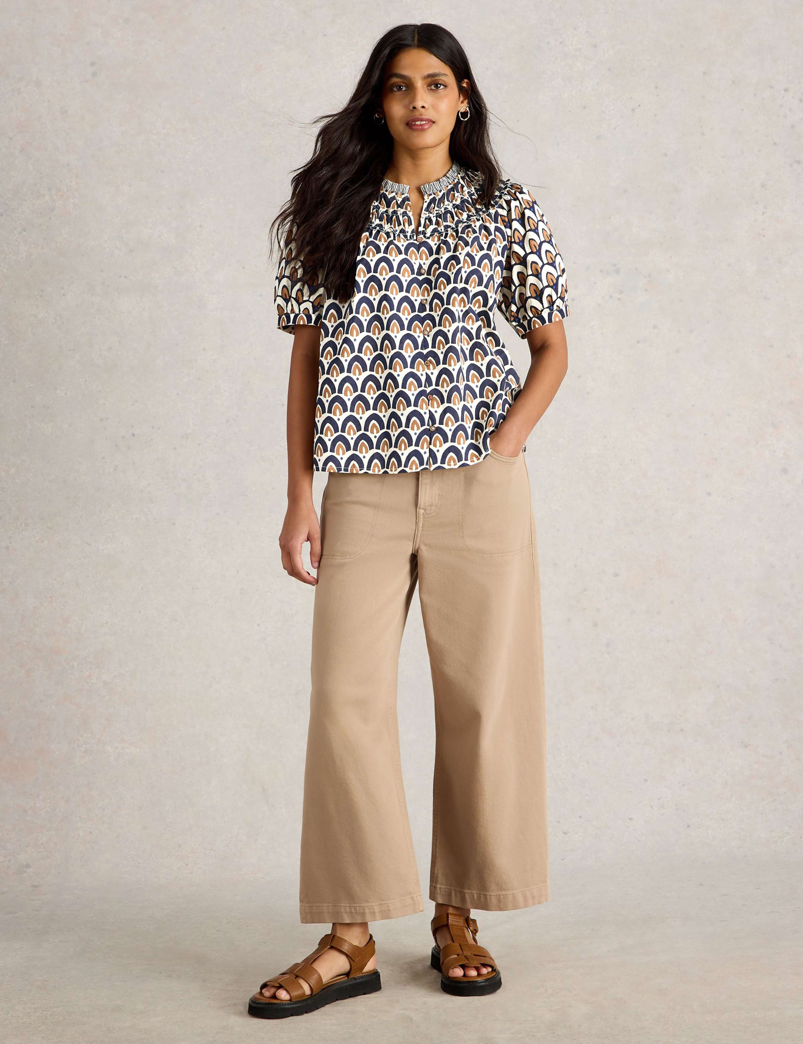 Pure Cotton Printed Notch Neck Top 3 of 6