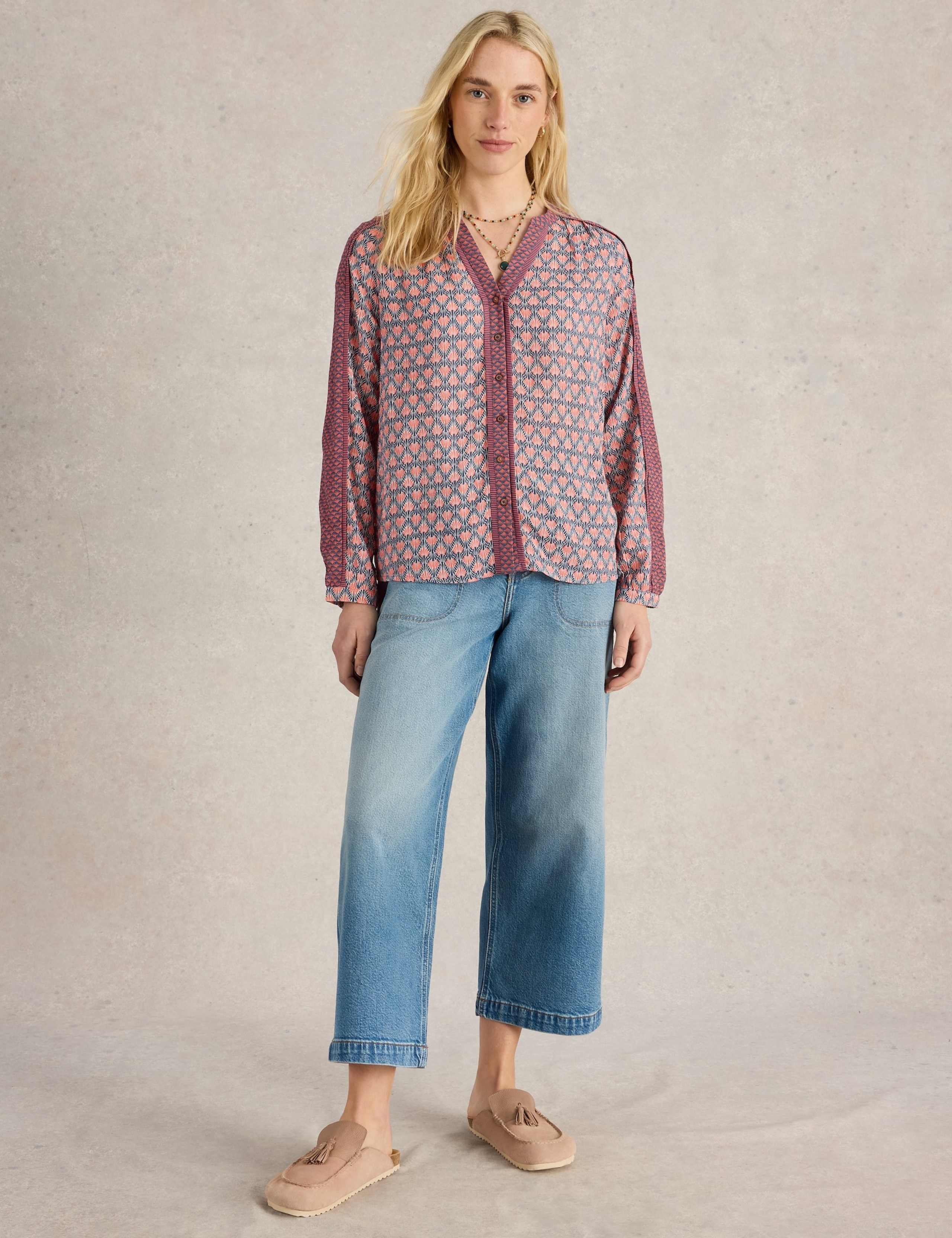 Printed Notch Neck Top 3 of 6