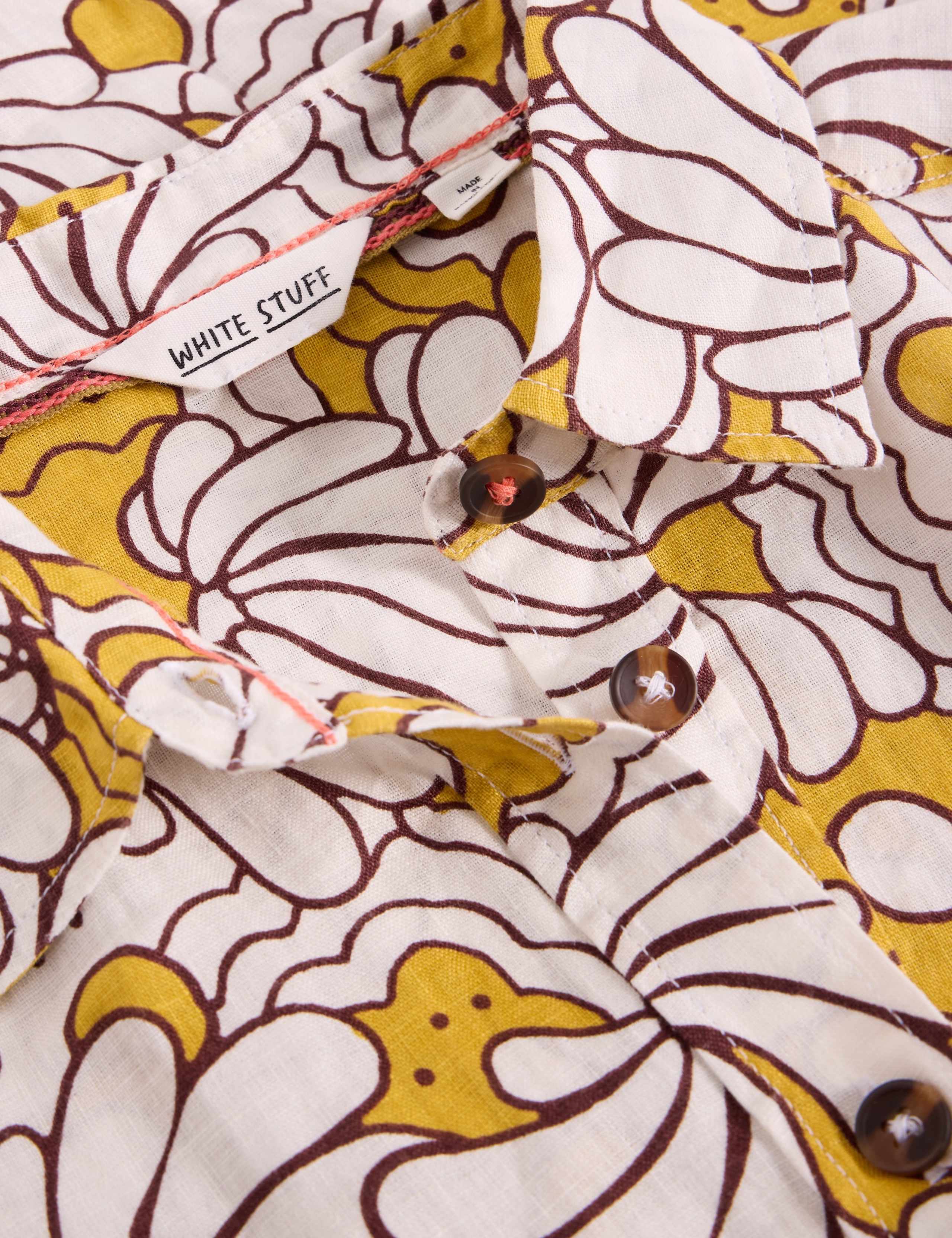 Pure Linen Printed Button Through Shirt 6 of 6