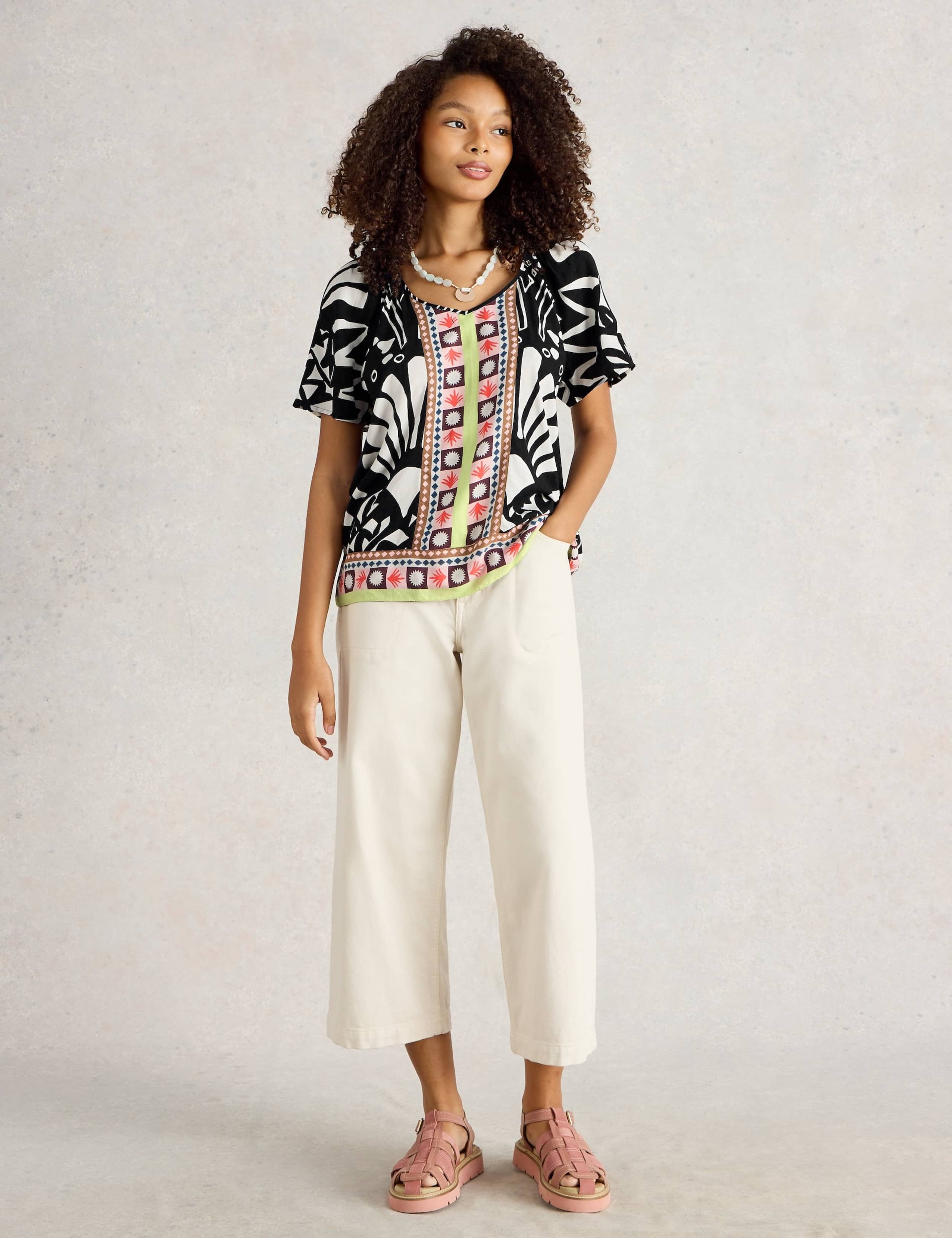 Printed V-Neck Top 3 of 4