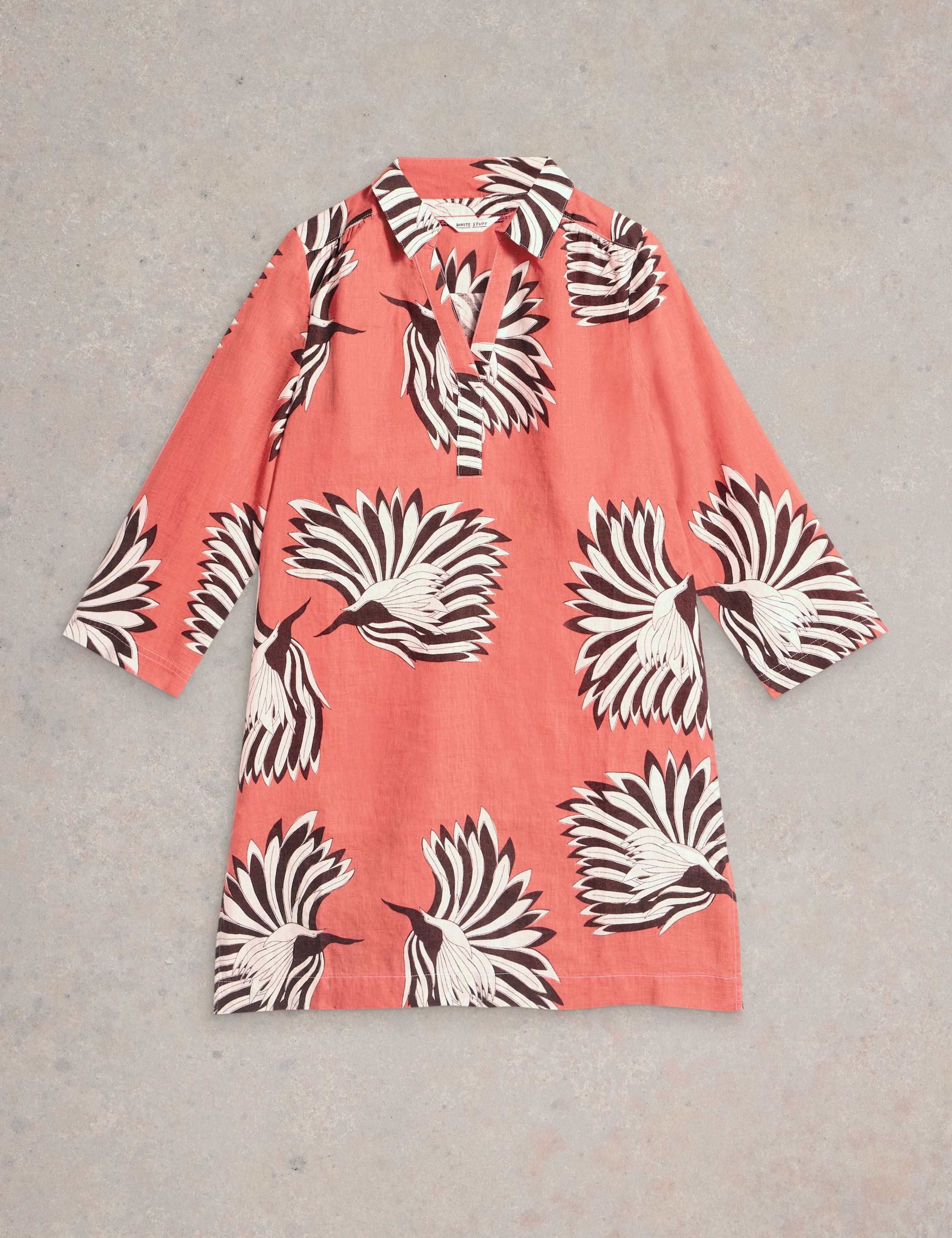 Pure Linen Printed Collared Tunic 2 of 5