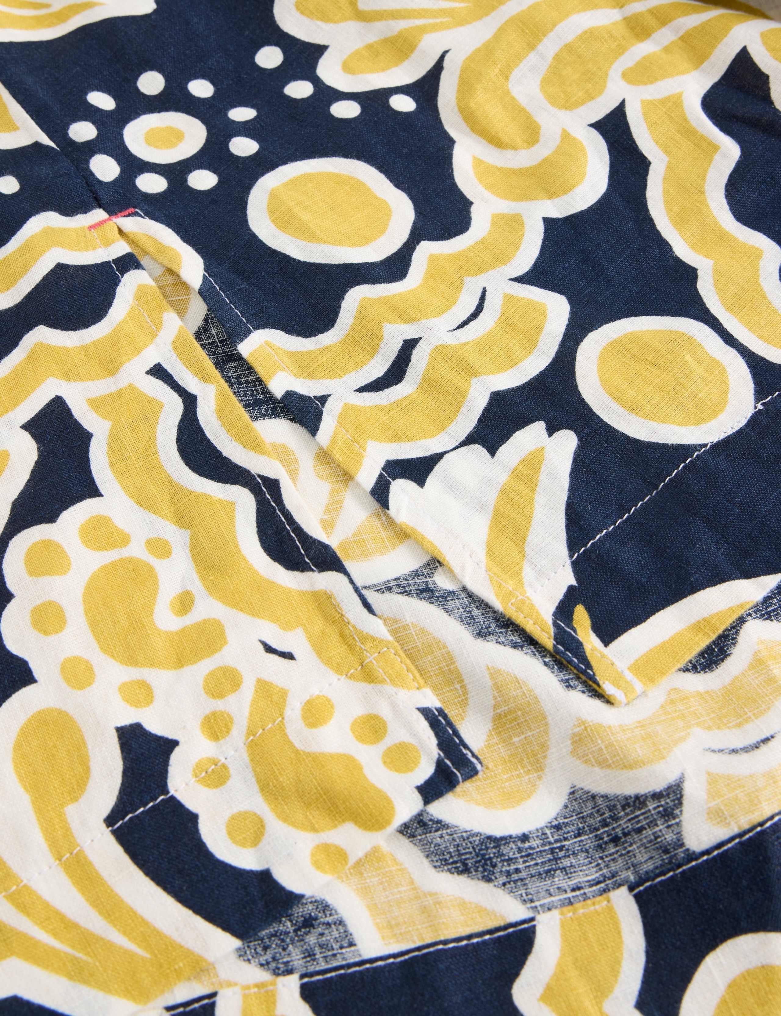 Pure Linen Printed Collared V-Neck Tunic 6 of 6
