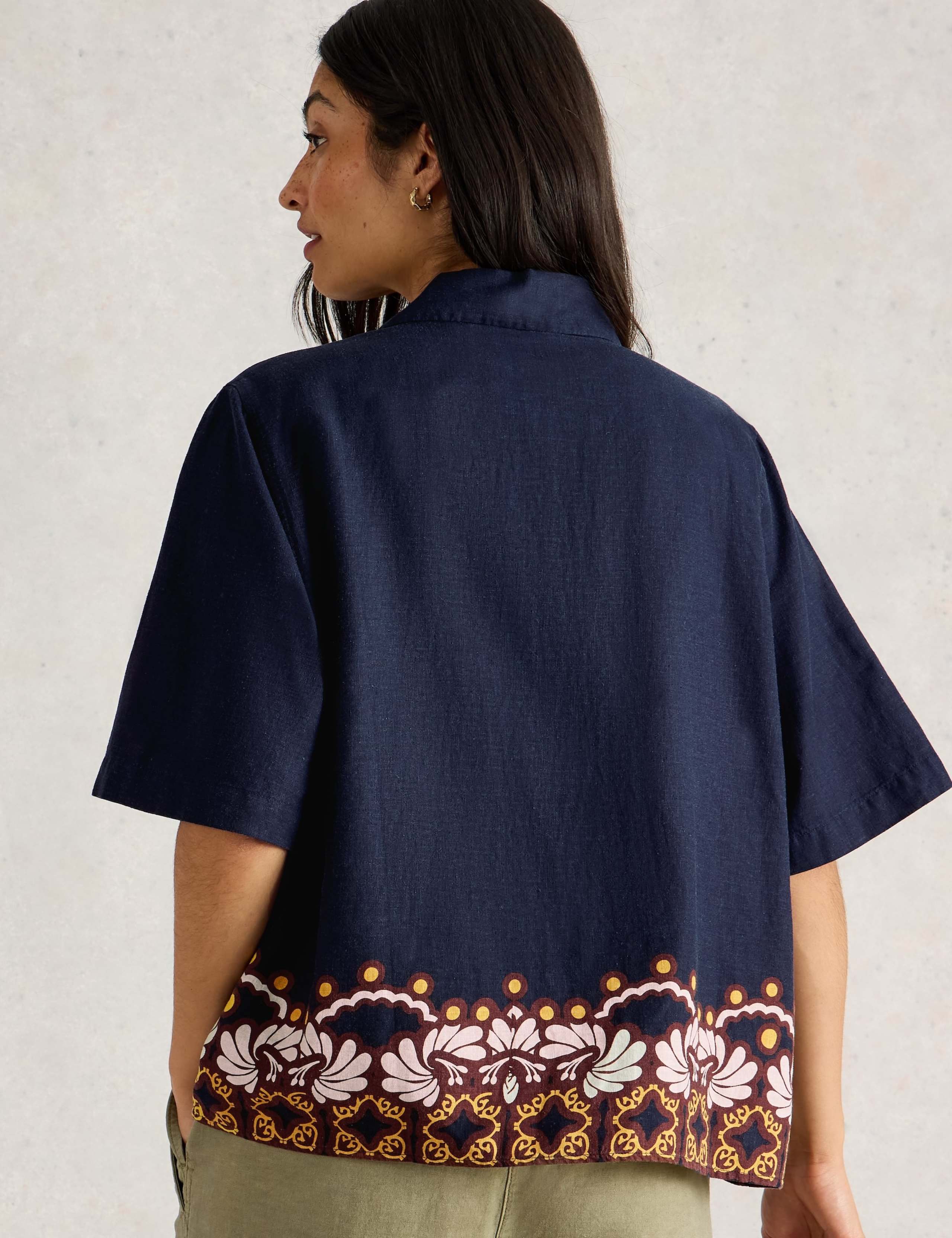 Linen Rich Printed Button Through Shirt 4 of 6