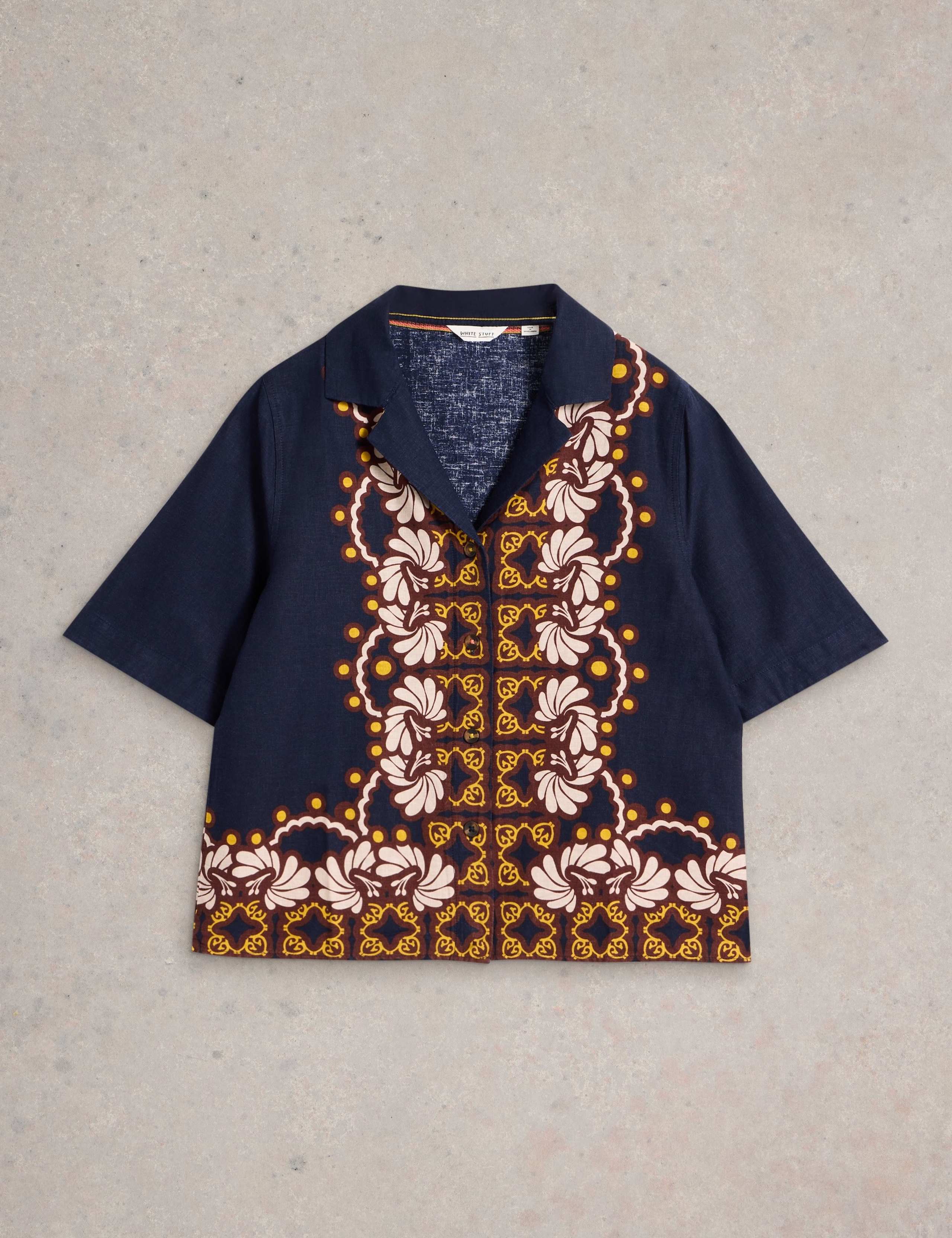 Linen Rich Printed Button Through Shirt 2 of 6