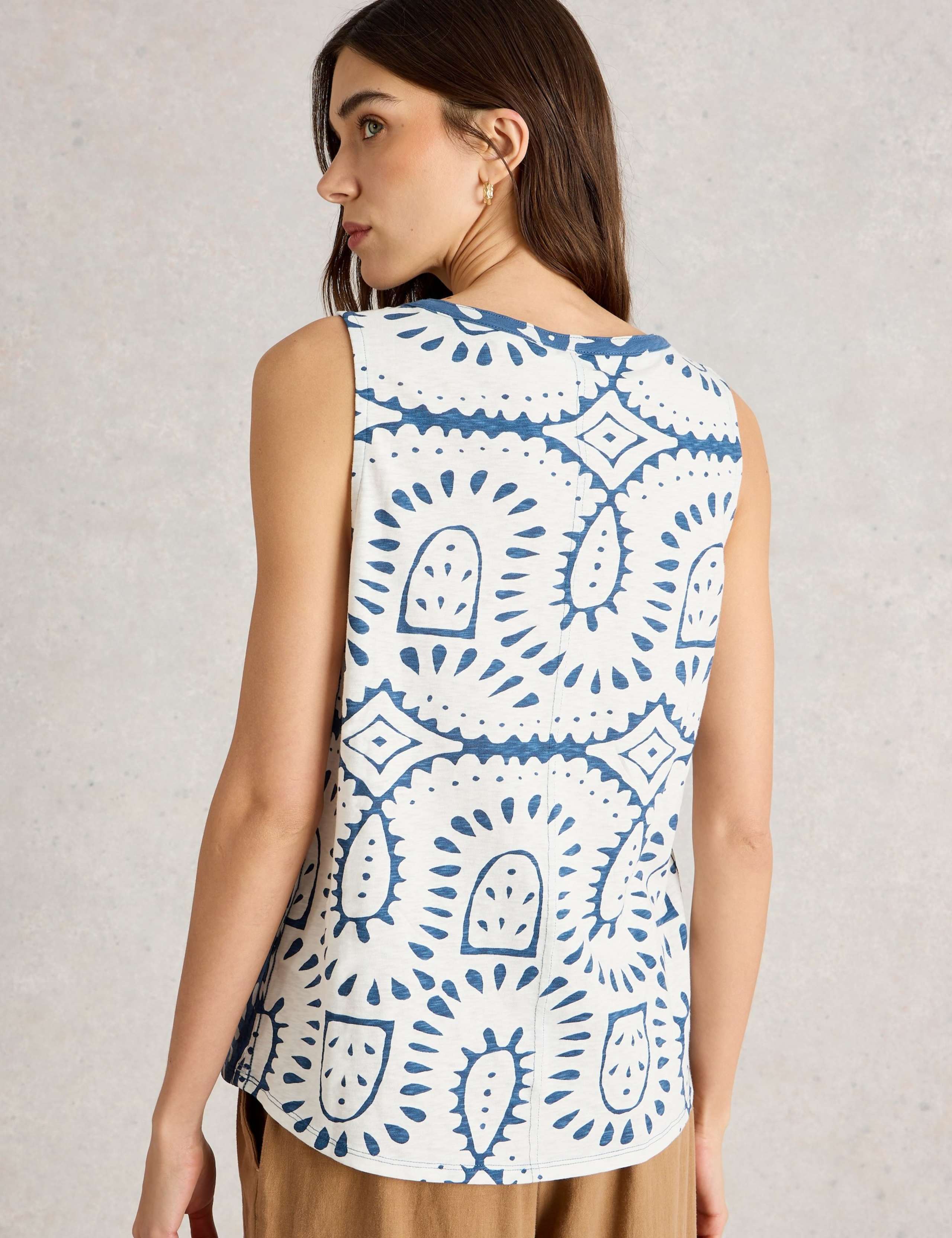 Pure Cotton Printed Notch Neck Vest 4 of 6