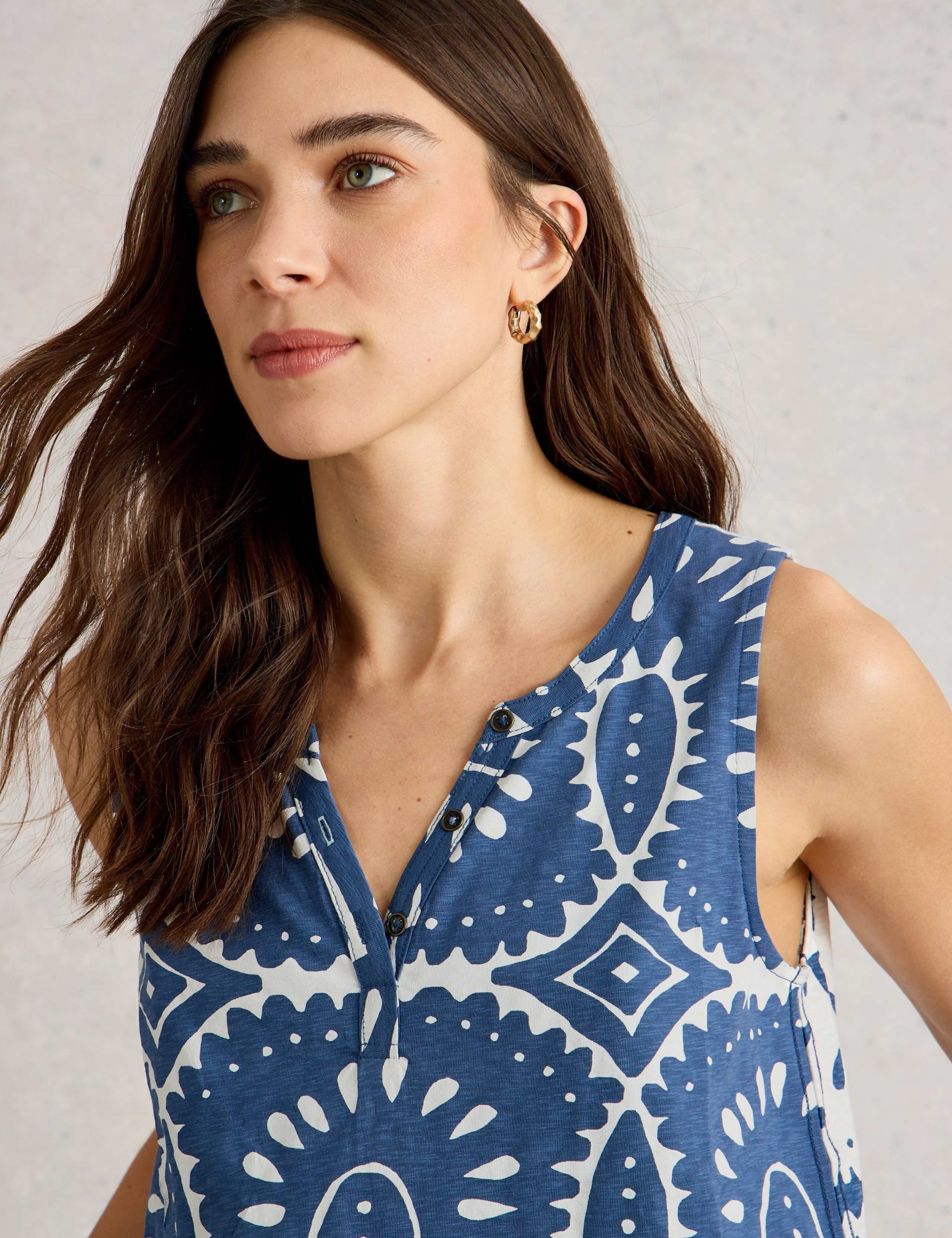 Pure Cotton Printed Notch Neck Vest 5 of 6